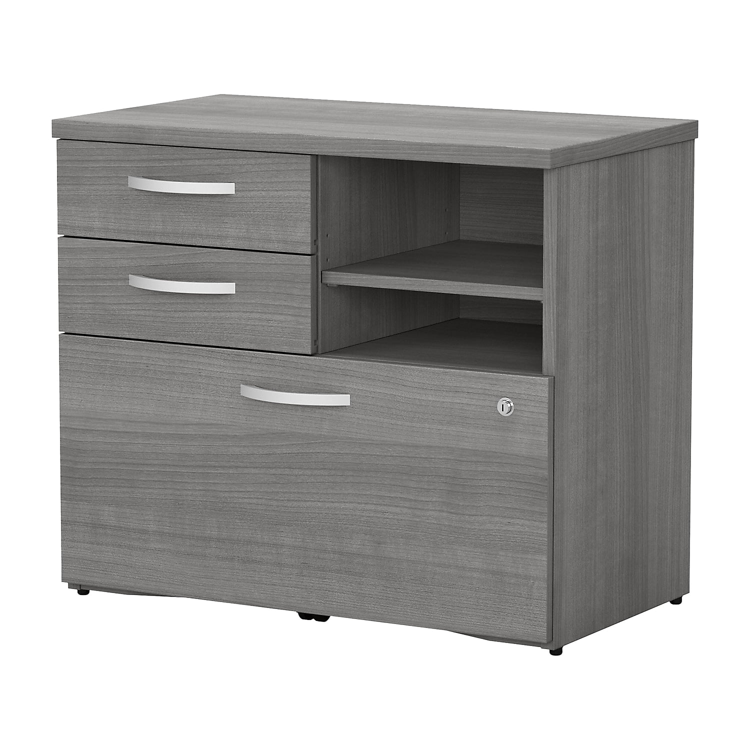Studio C Office Storage Cabinet with Drawers in Platinum Gray - Engineered Wood