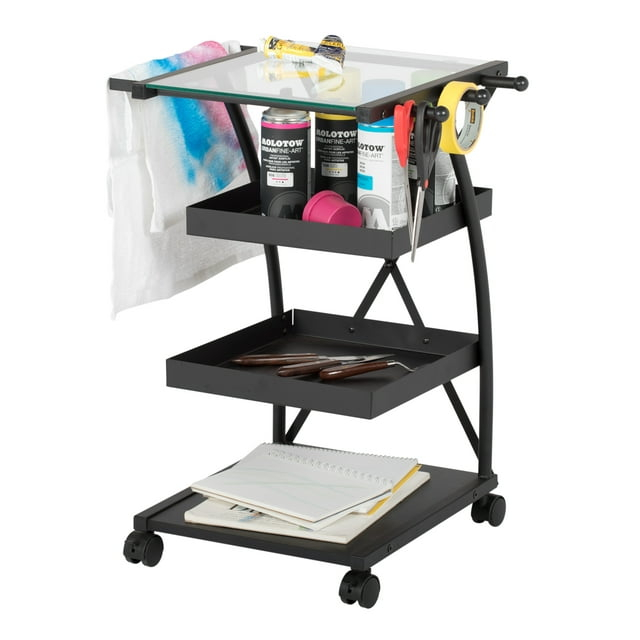 Studio Designs Triflex Metal 4-Tier Organizer Cart, Black