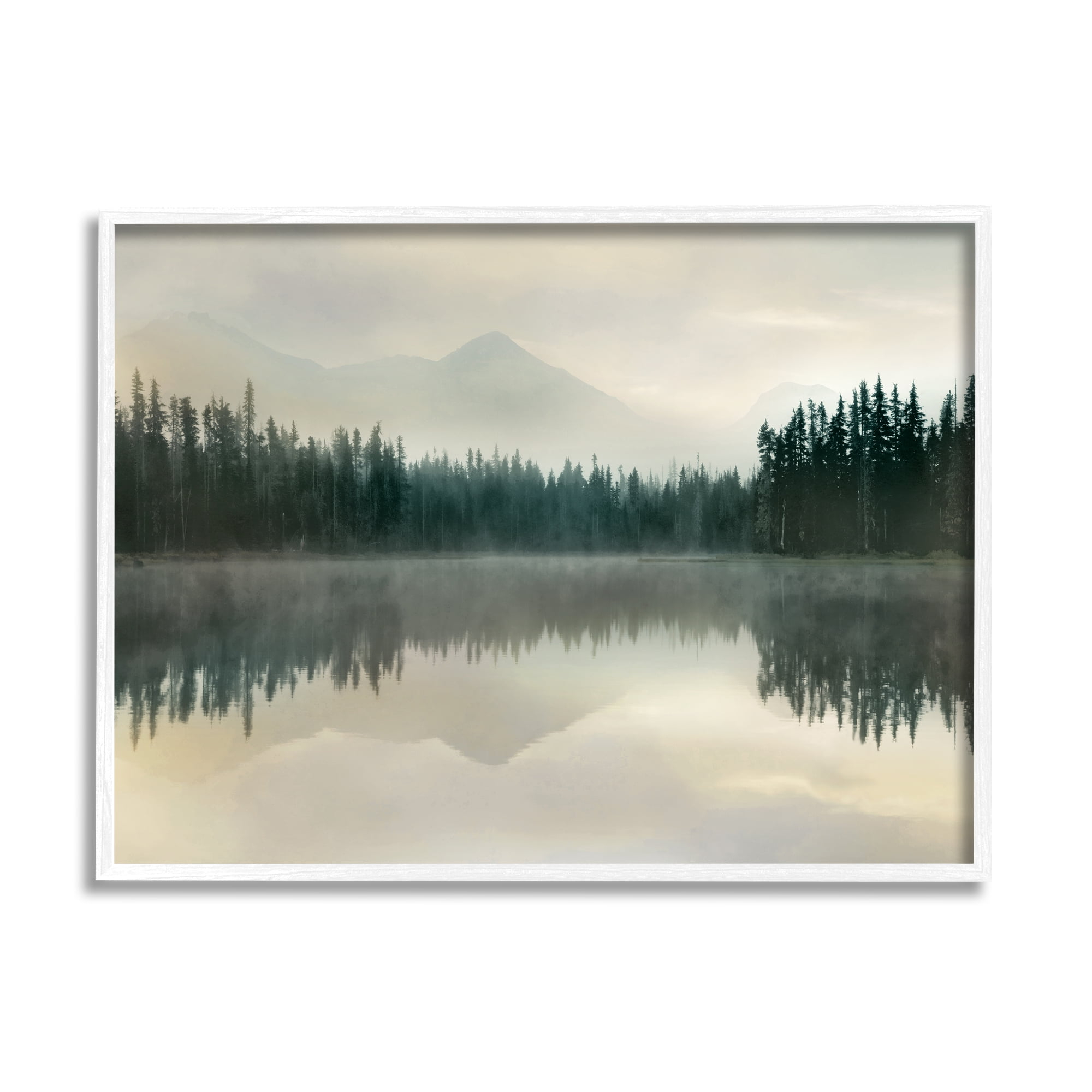 Stupell Indtries Foggy Lake Forest Landscape Soft Nature Water Reflection,30 x 24,Design by Danita Delimont