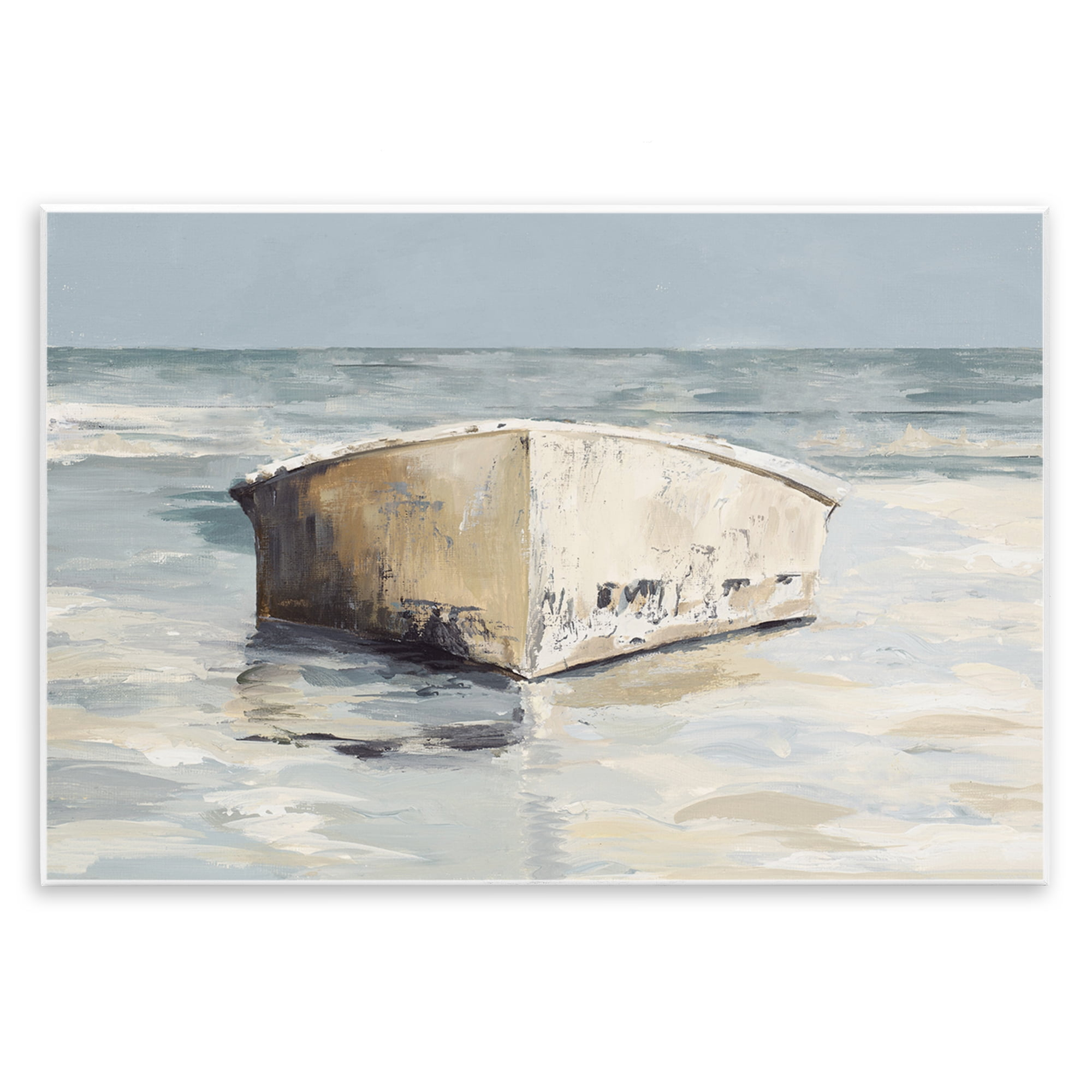 Stupell Industries Abandoned Boat Hull Transportation Painting Unframed Art Print Wall Art, 19 x 13