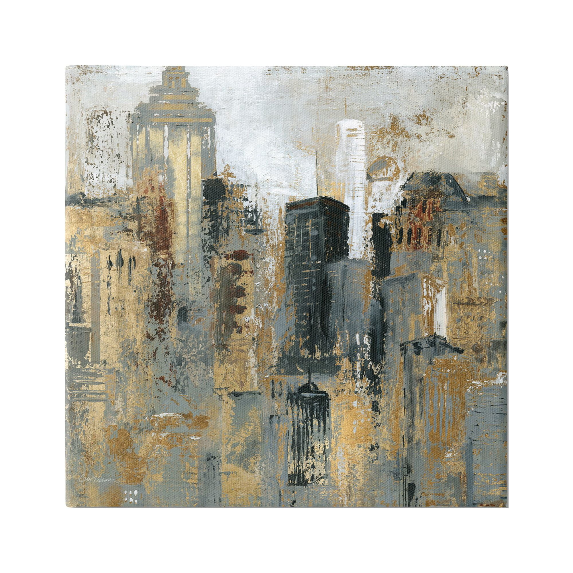 Stupell Industries Abstract Cityscape Urban Buildings Modern Architecture Painting Gallery Wrapped Canvas Print Wall Art, Design by Carol Robinson