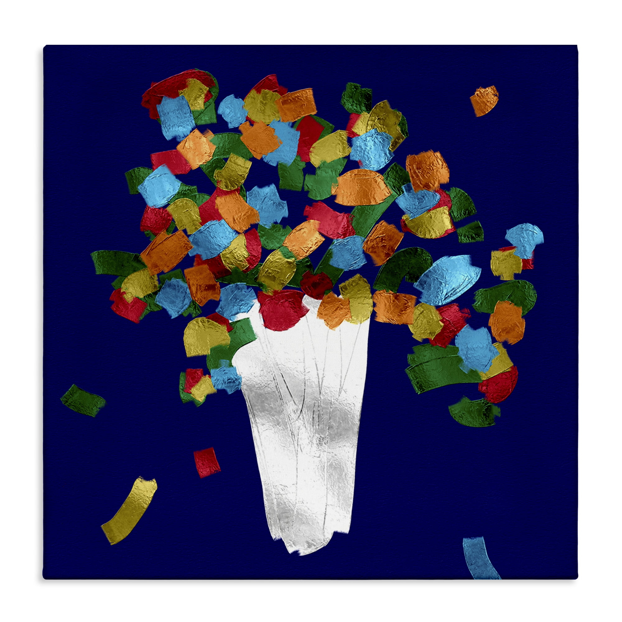 Stupell Industries Abstract Flower Vase Botanical & Floral Painting Gallery Wrapped Canvas Art Print Wall Art, 17 x 17