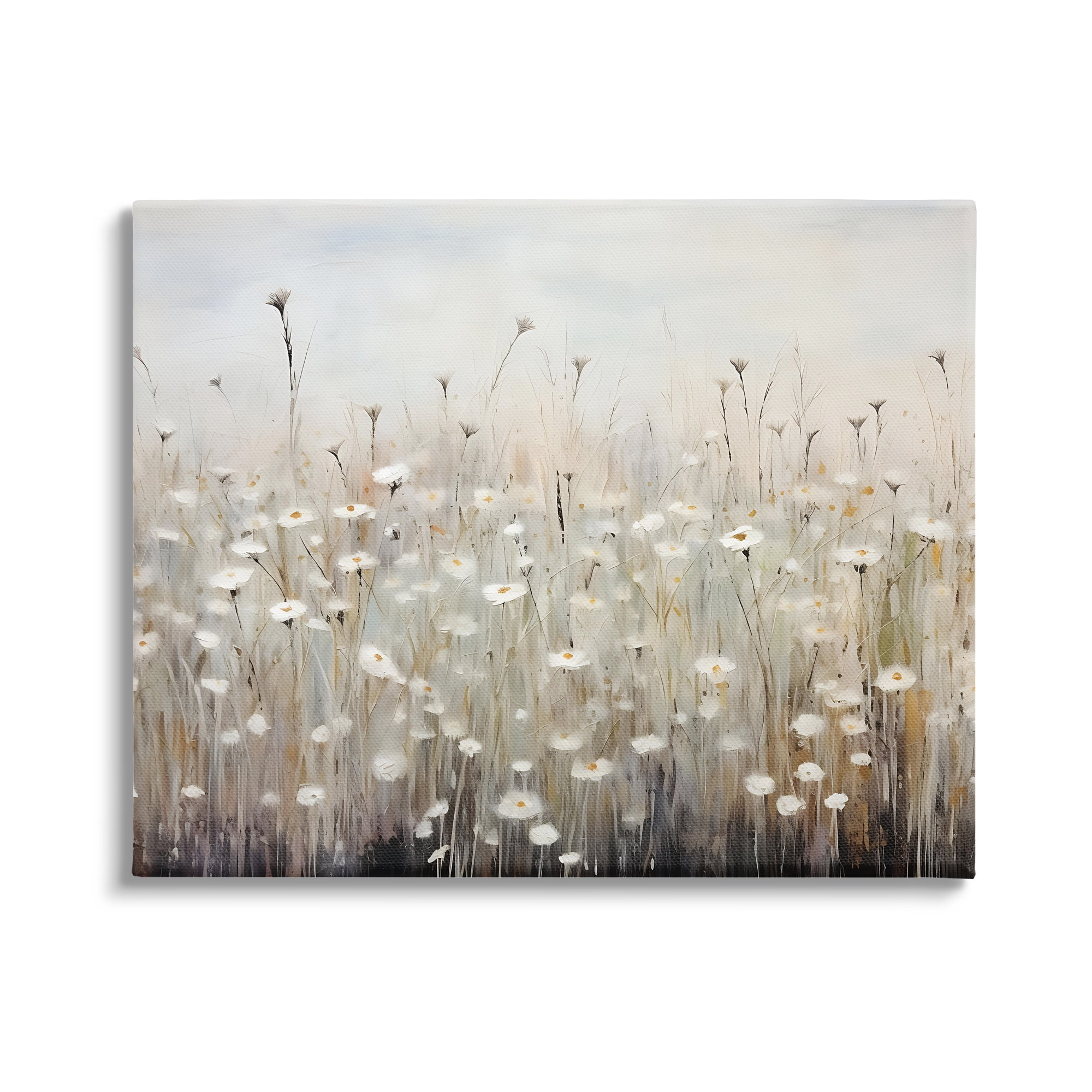 Stupell Industries Abstract Speckled Flowers Landscape Painting Gallery Wrapped Canvas Art Print Wall Art, 20 x 16