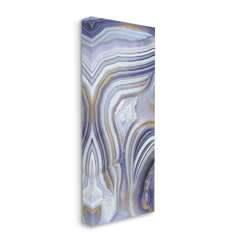 Stupell Industries Agate Crystal Pattern Gold Purple Abstract Design Canvas Wall Art by Danielle Carson
