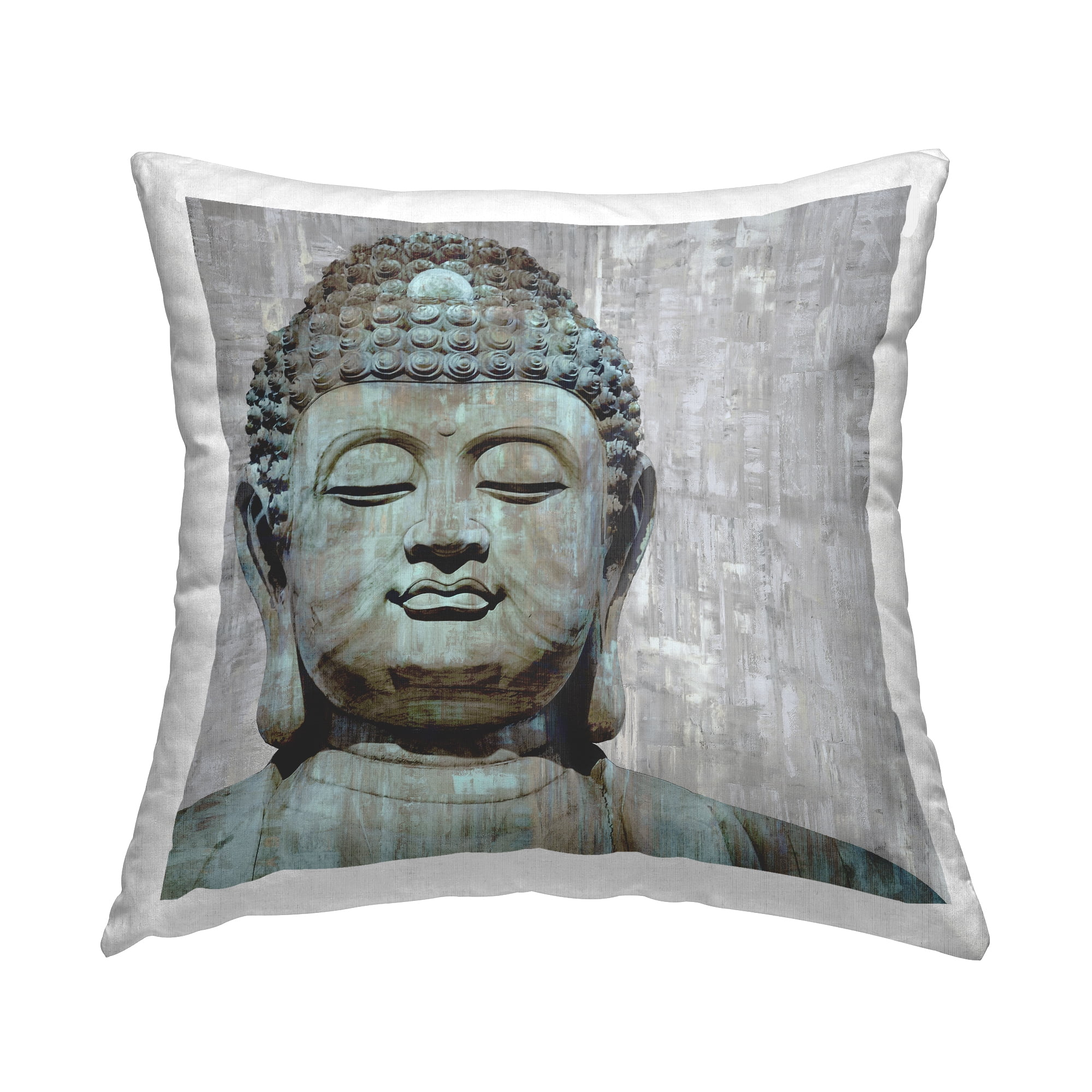 Stupell Industries Buddha Meditating Figure Closed Eyes Concentration Traditional Grey,18 x 7 x 18 Decorative Pillows