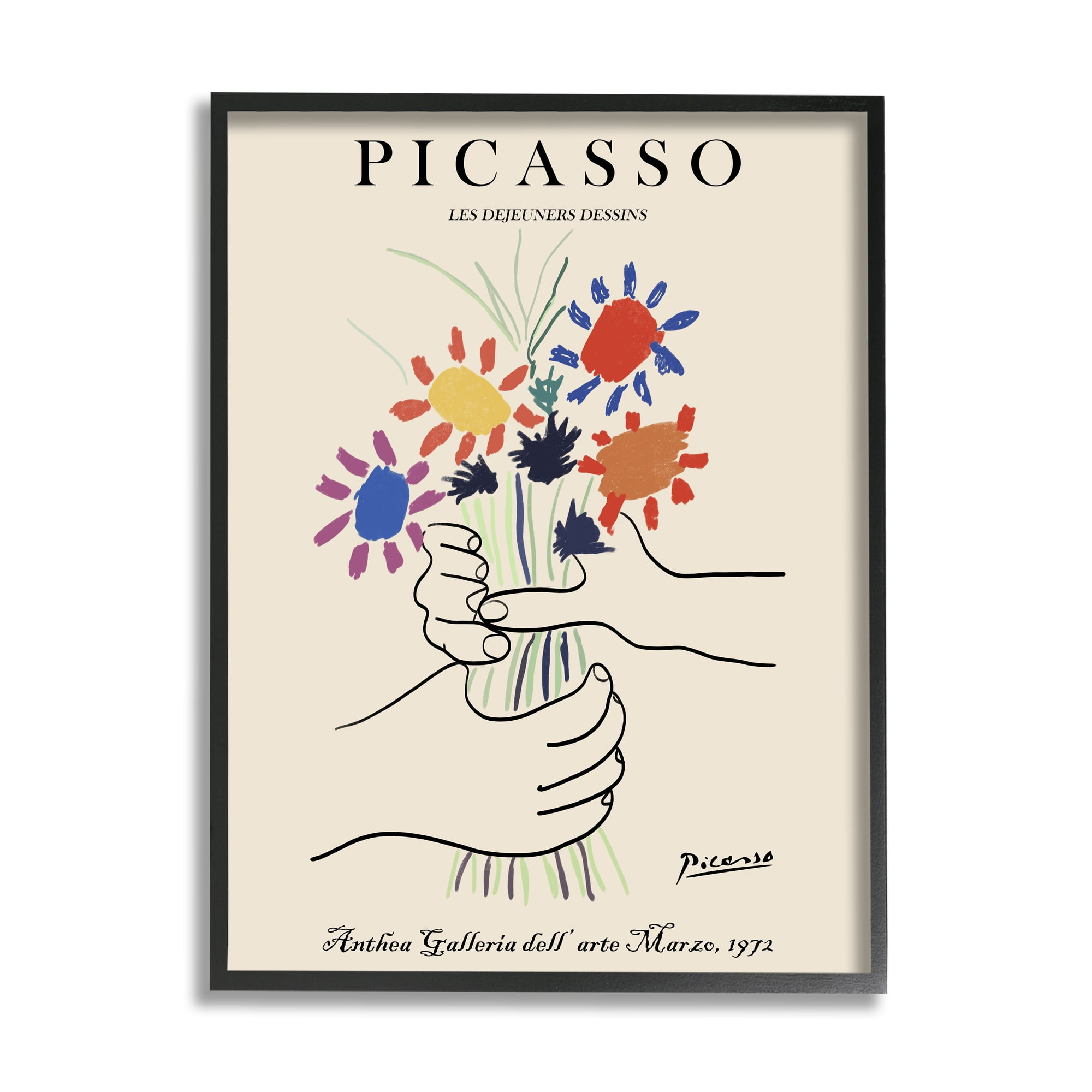 Stupell Industries Classical Picasso Floral Painting Hands Holding Bouquet, 11 x 14, Designed by Ros Ruseva