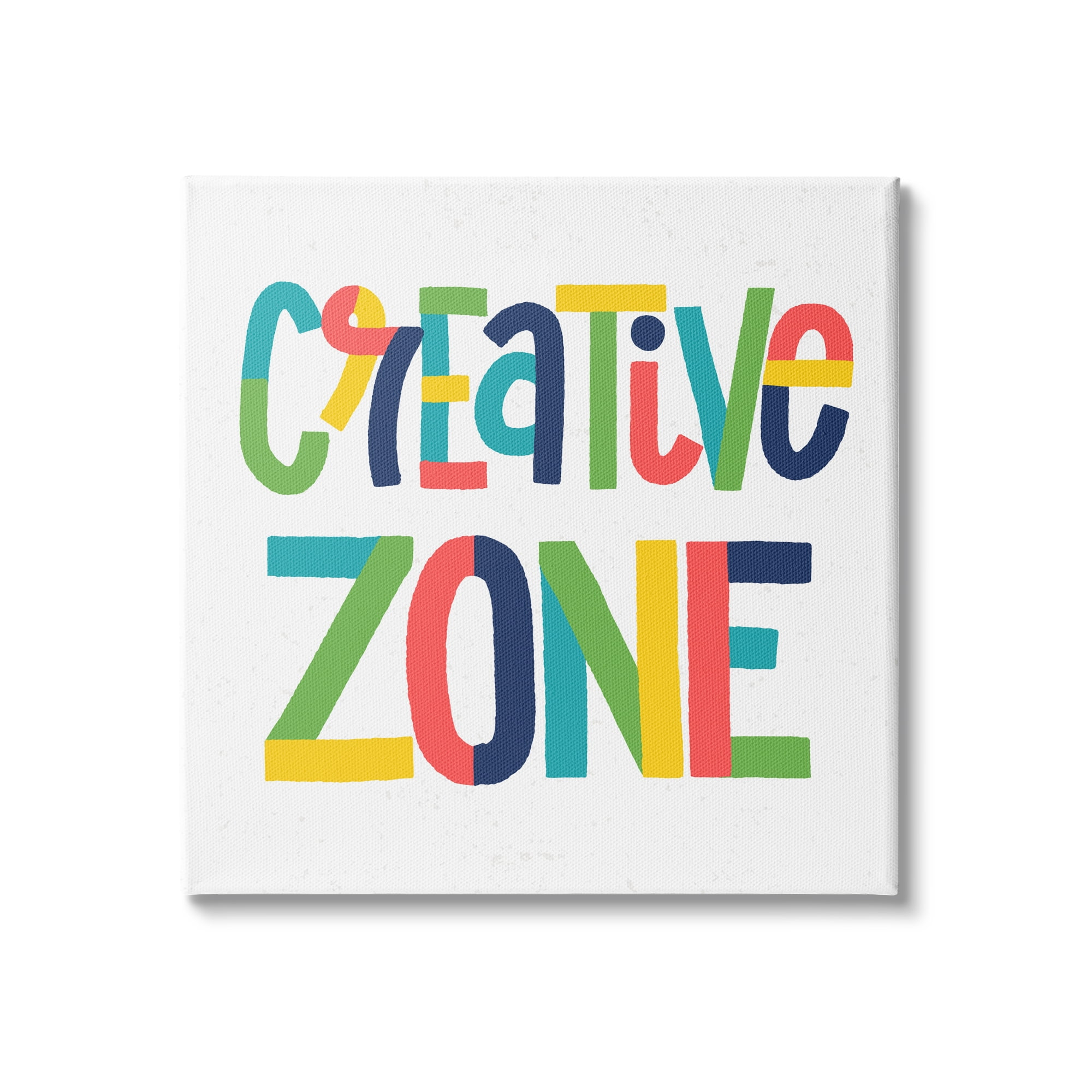 Stupell Industries Creative Zone Kids' Motivational Phrase Vibrant Playful Typography, 36 x 36, Design by Raye Allison Creations