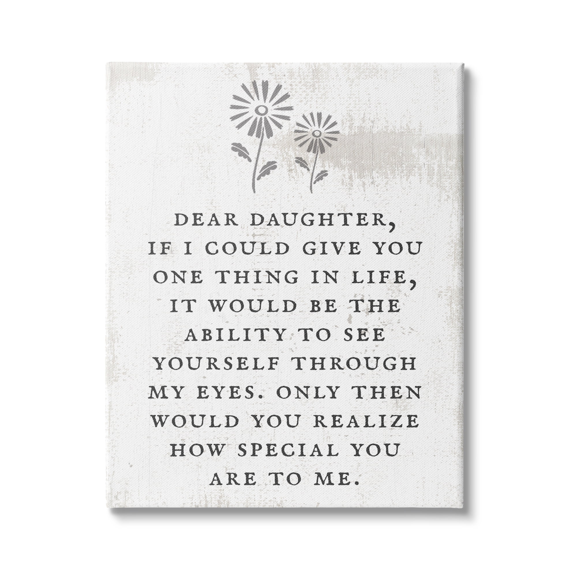 Stupell Industries Dear Daughter How Special You Are Phrase Rustic Flower, 36 x 48, Design by Daphne Polselli