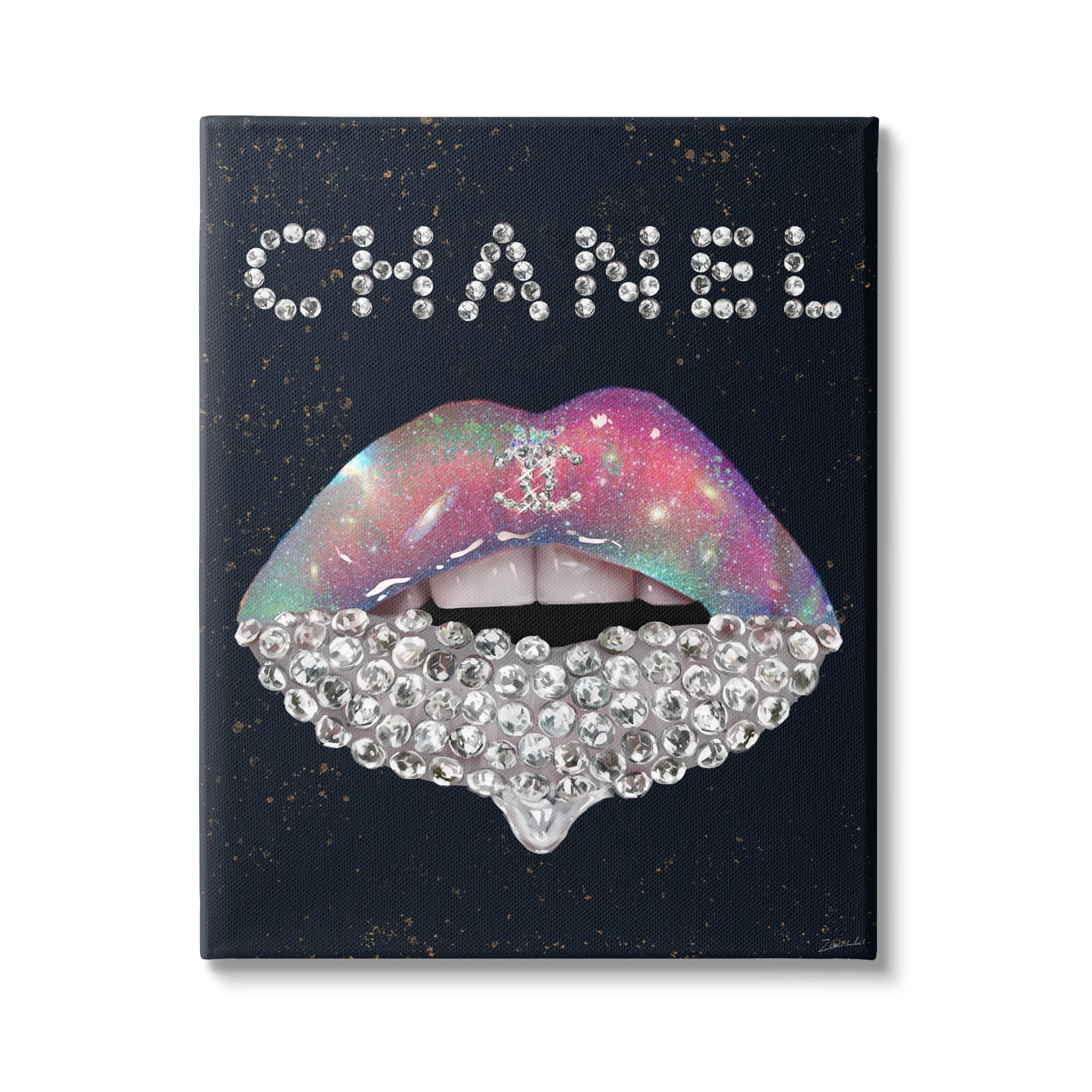 Stupell Industries Fashion Brand Glam Lips Beauty & Fashion Painting Gallery Wrapped Canvas Print Wall Art, 24 x 30