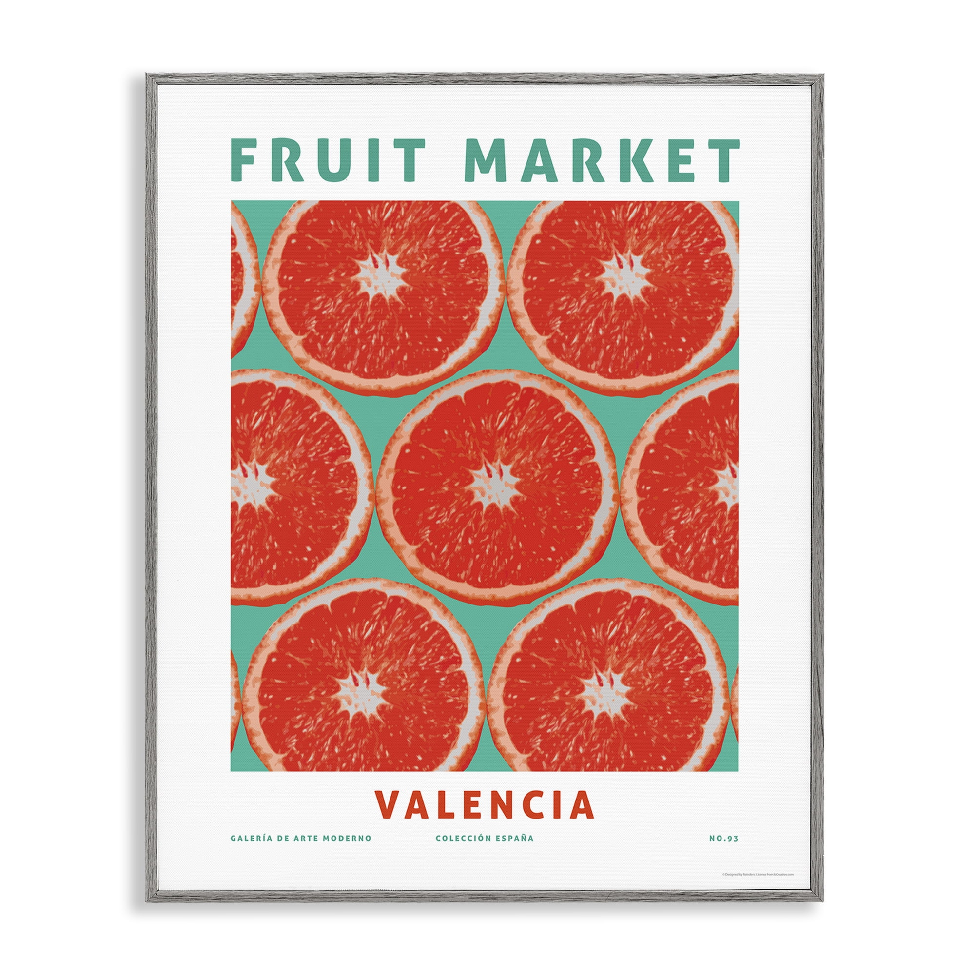 Stupell Industries Fruit Market Grapefruit Food & Beverage Painting Gray Framed Art Print Wall Art, 11 x 14