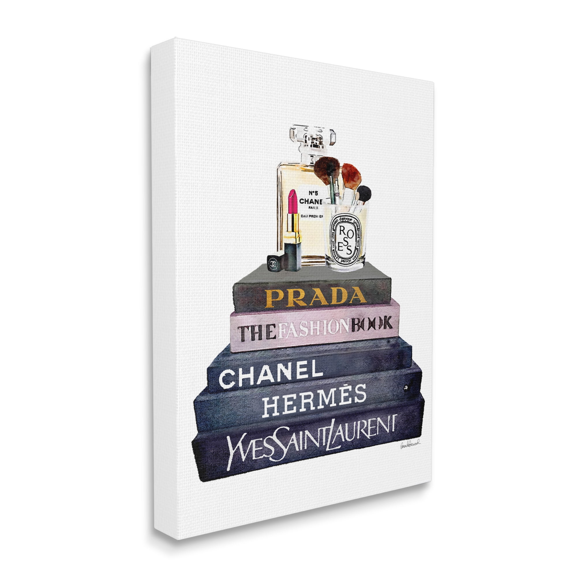 Stupell Industries Glam Fashion Book Set With Makeup Canvas Wall Art
