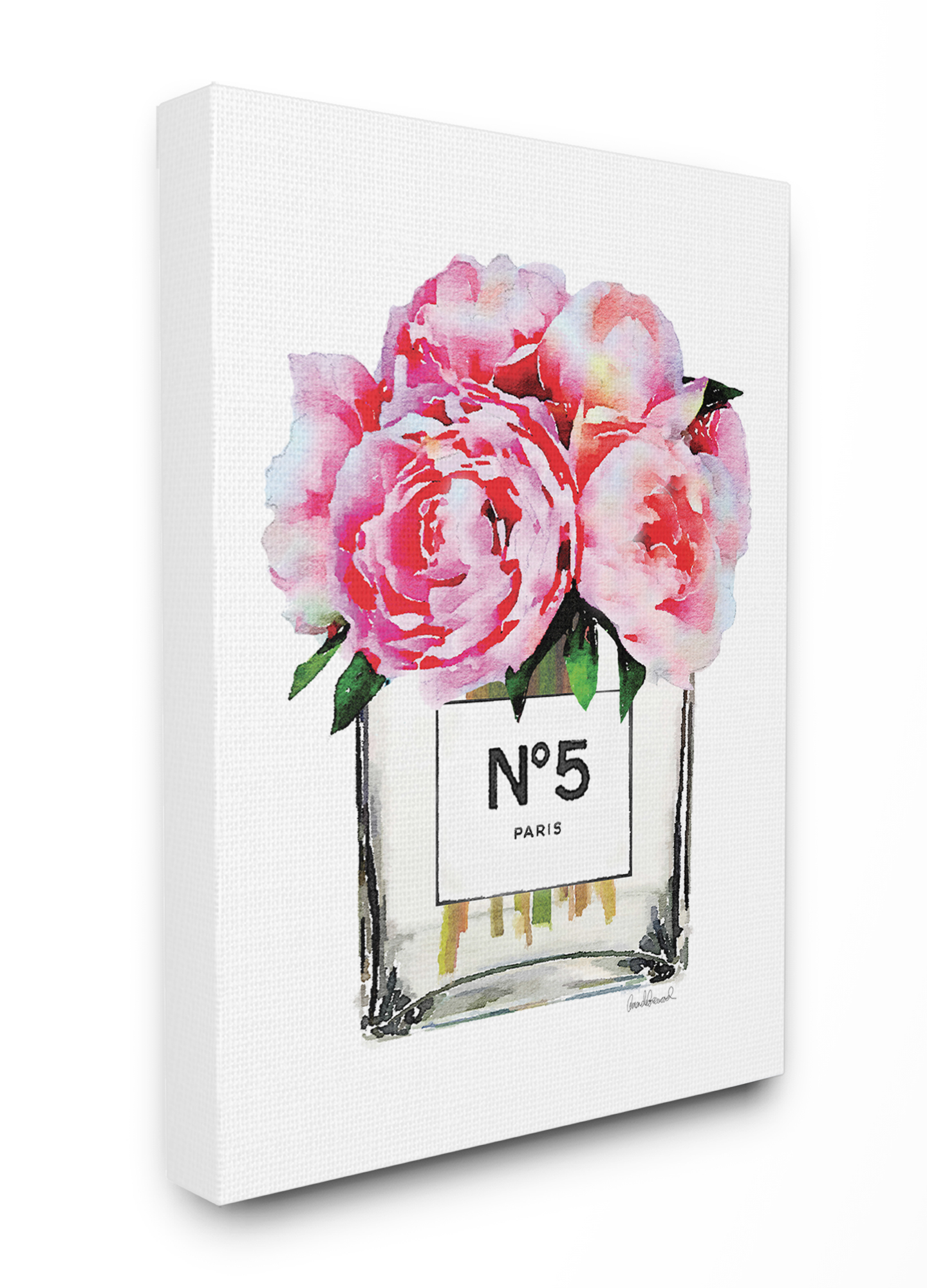 Stupell Industries Glam Paris Vase with Pink Peony Canvas Wall Art by Amanda Greenwood