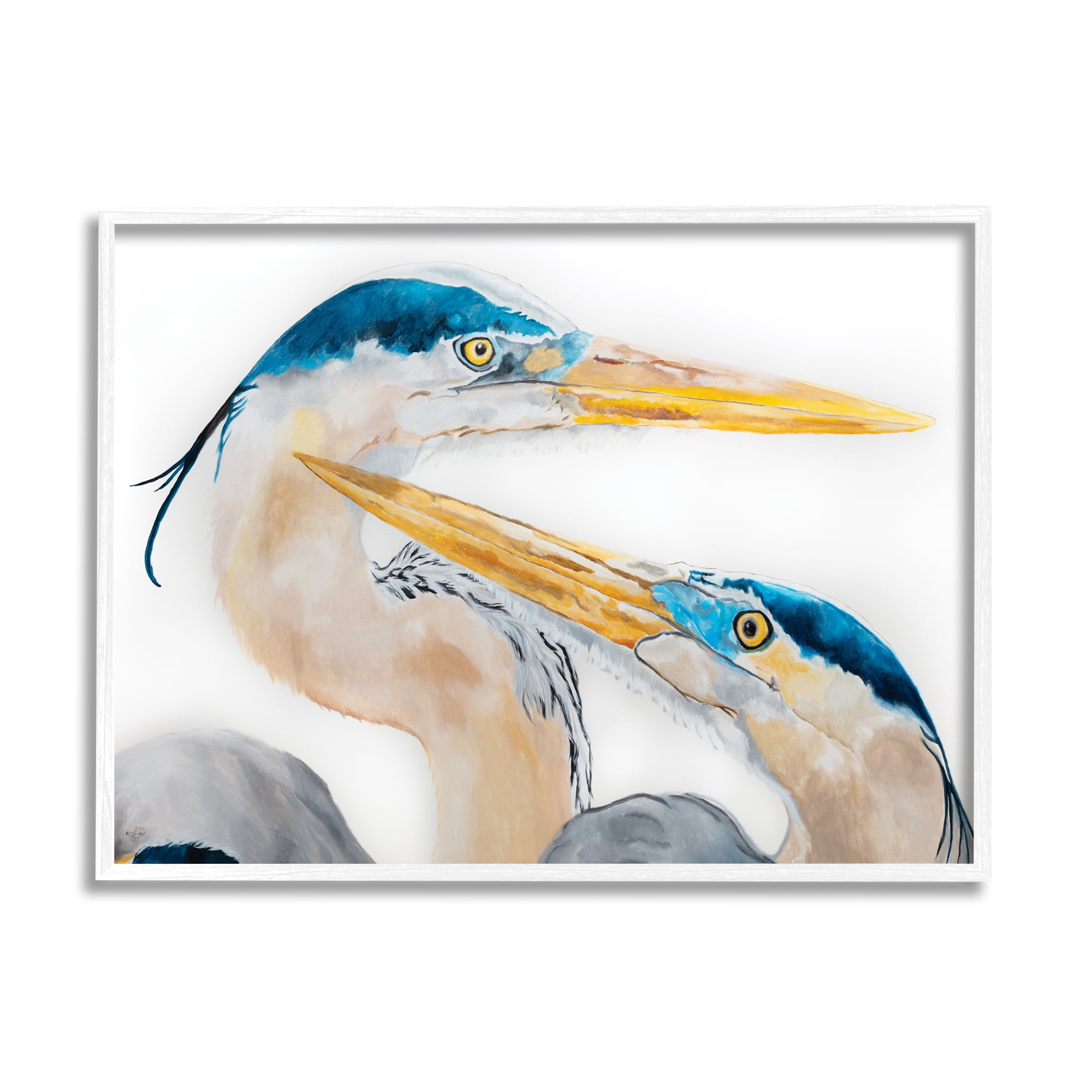 Stupell Industries Great Blue Heron Pairing Bird Waterfowl Pair Portrait, 11 x 14, Designed by Diane Fifer