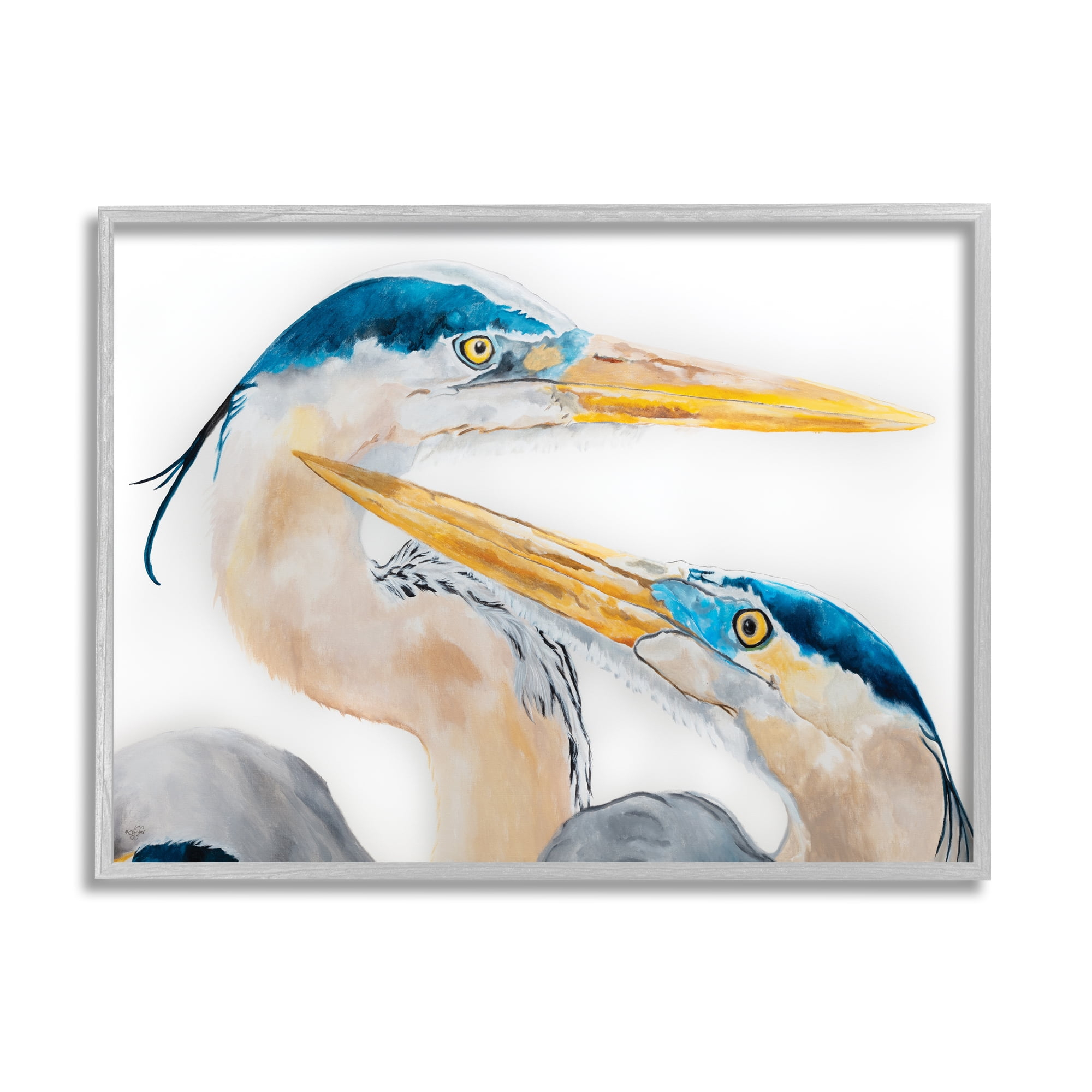 Stupell Industries Great Blue Heron Pairing Bird Waterfowl Pair Portrait, 16 x 20, Designed by Diane Fifer