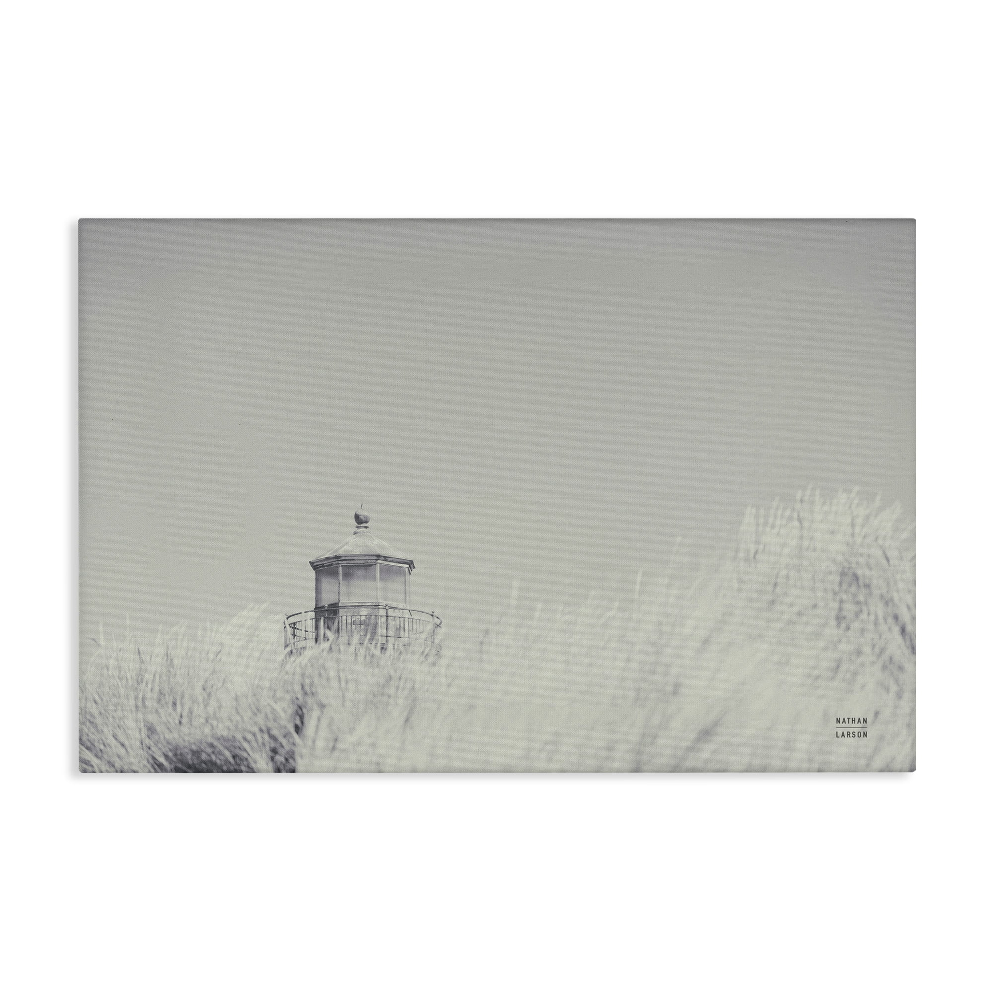 Stupell Industries Grey Lighthouse View Landscape Photography Gallery Wrapped Canvas Art Print Wall Art, 30 x 20