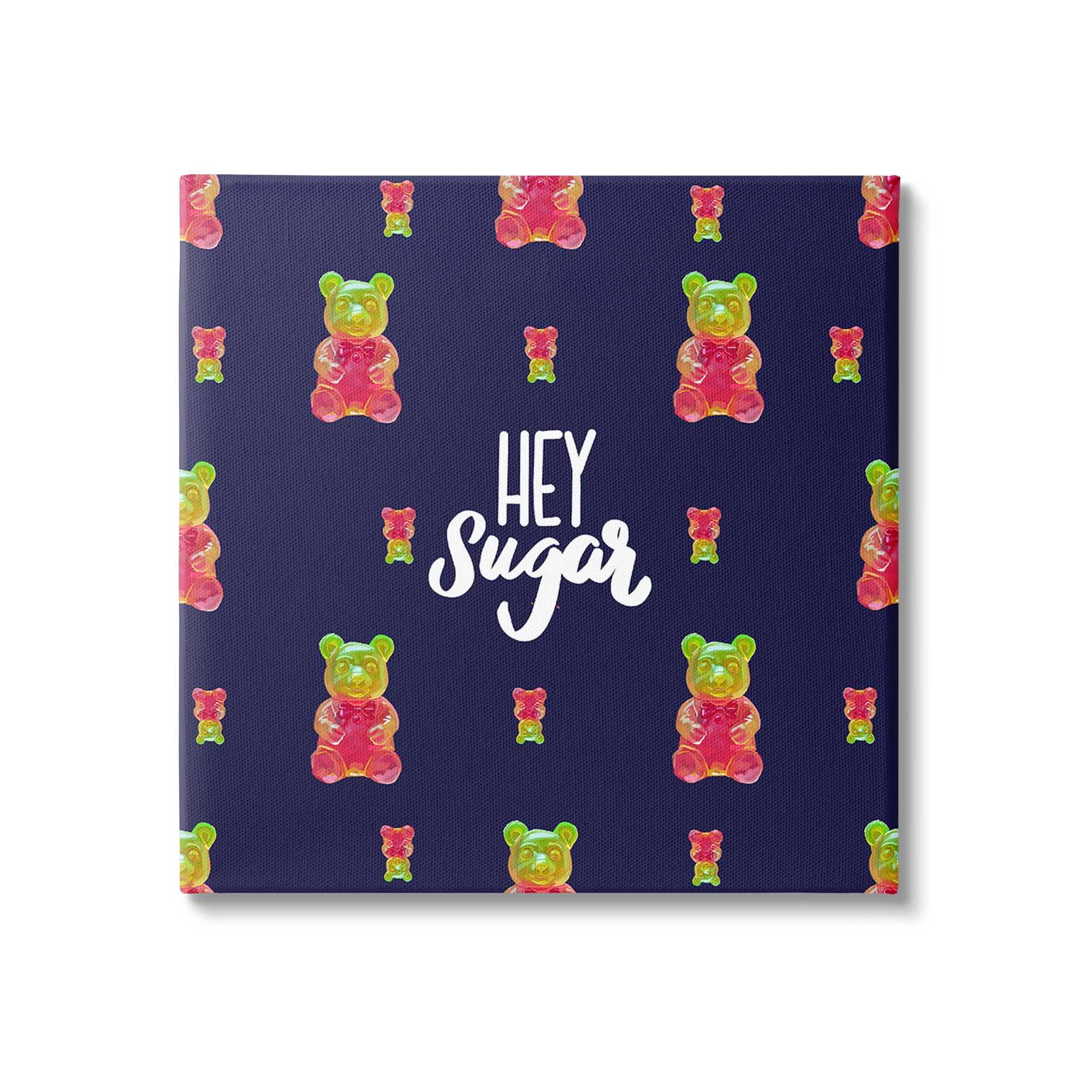 Stupell Industries Hey Sugar Candy Bear Food & Beverage Painting Gallery Wrapped Canvas Art Print Wall Art, 24 x 24