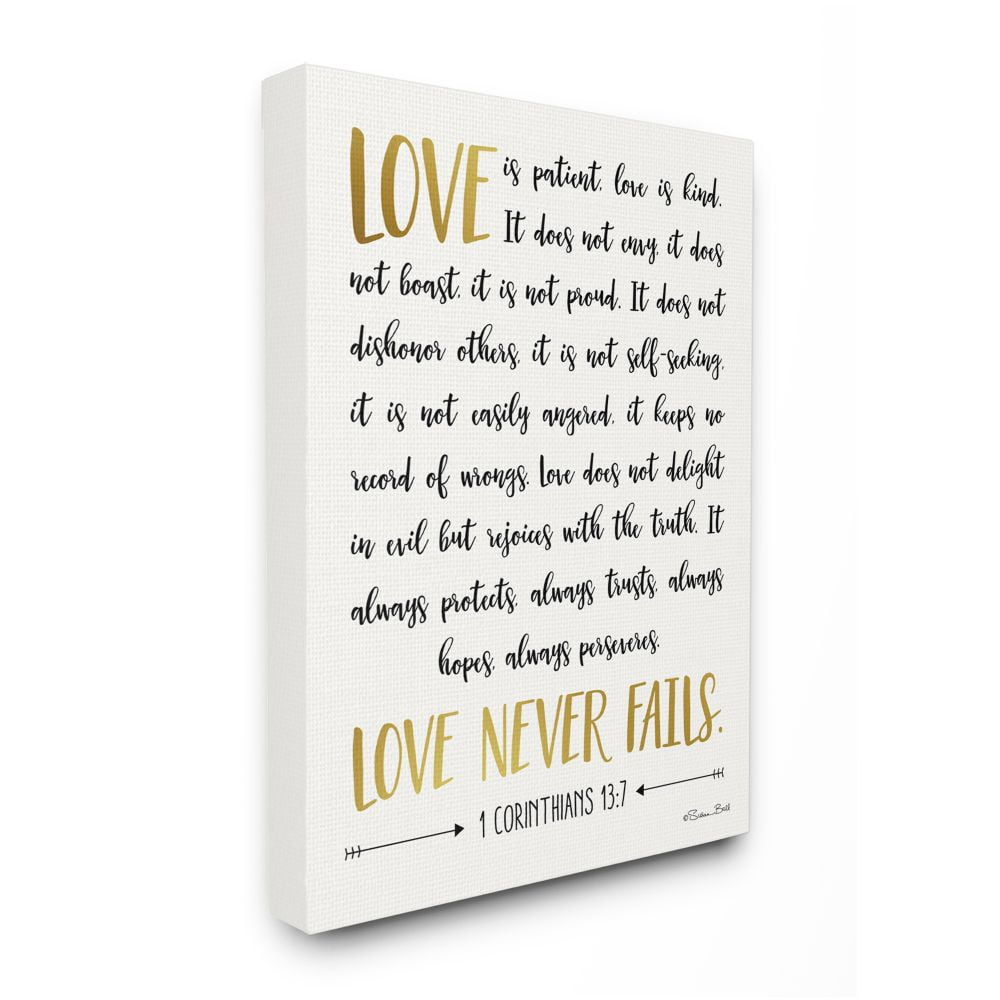 Stupell Industries Love Is Patient Psalm Faith Based Word Design Designed by Susan Ball