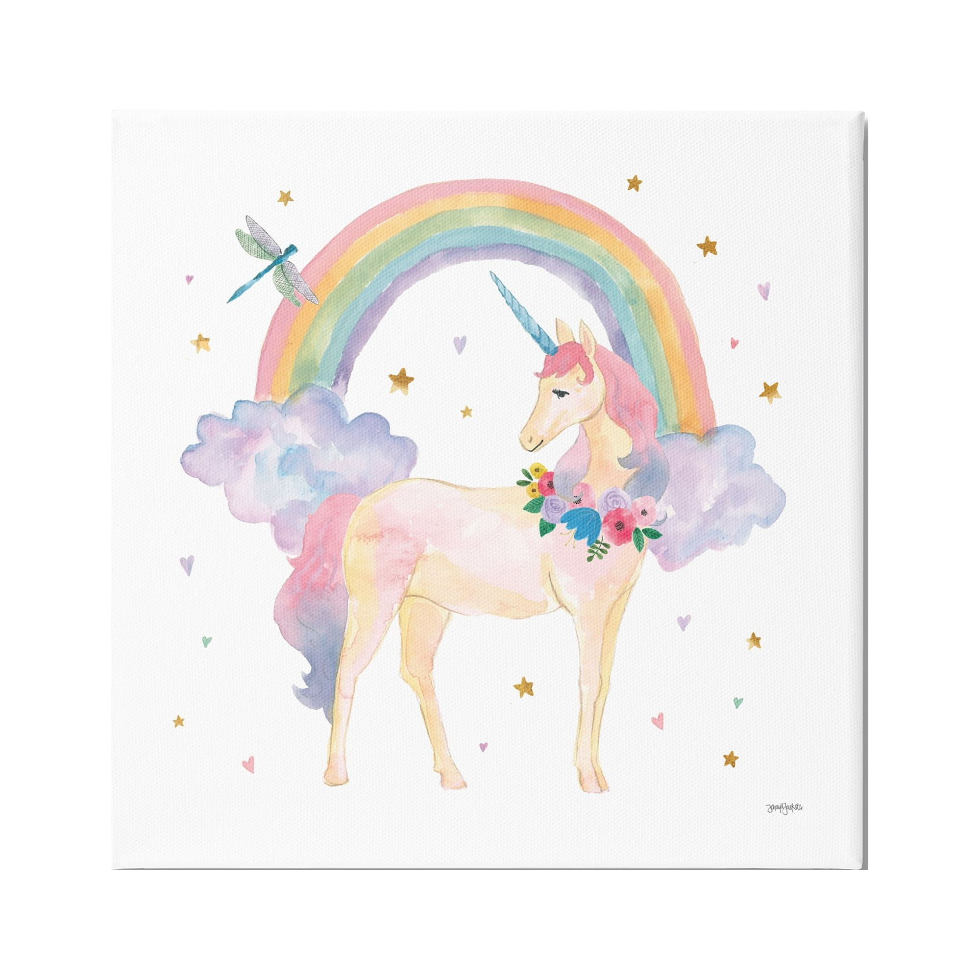 Stupell Industries Magical Friends Unicorn Fairy Tales & Fantasy Painting Gallery Wrapped Canvas Print Wall Art, 36 x 36
