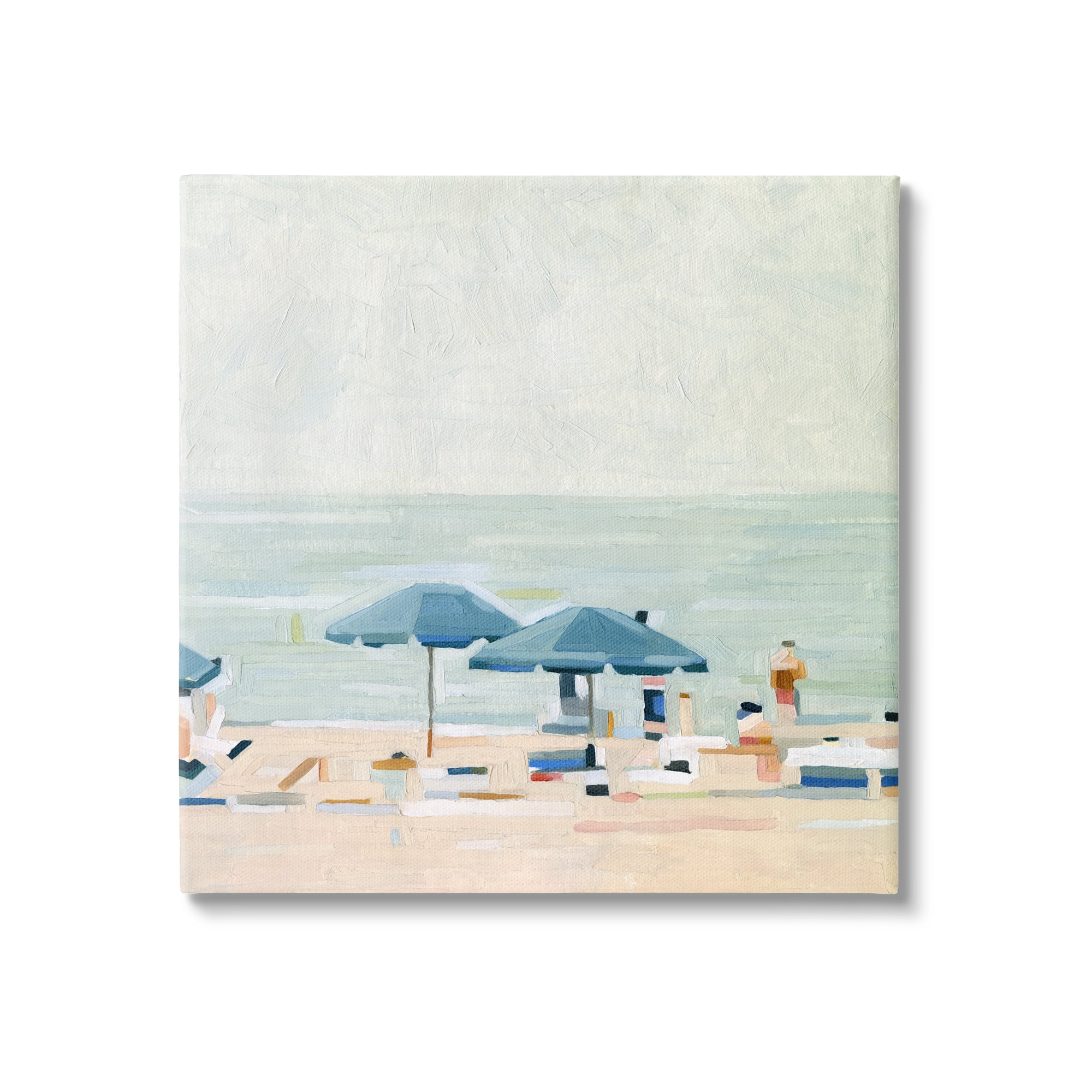 Stupell Industries Au-414-Canvas " Modern Summer Coast Beach Day " by Emma Scarvey Painting Print