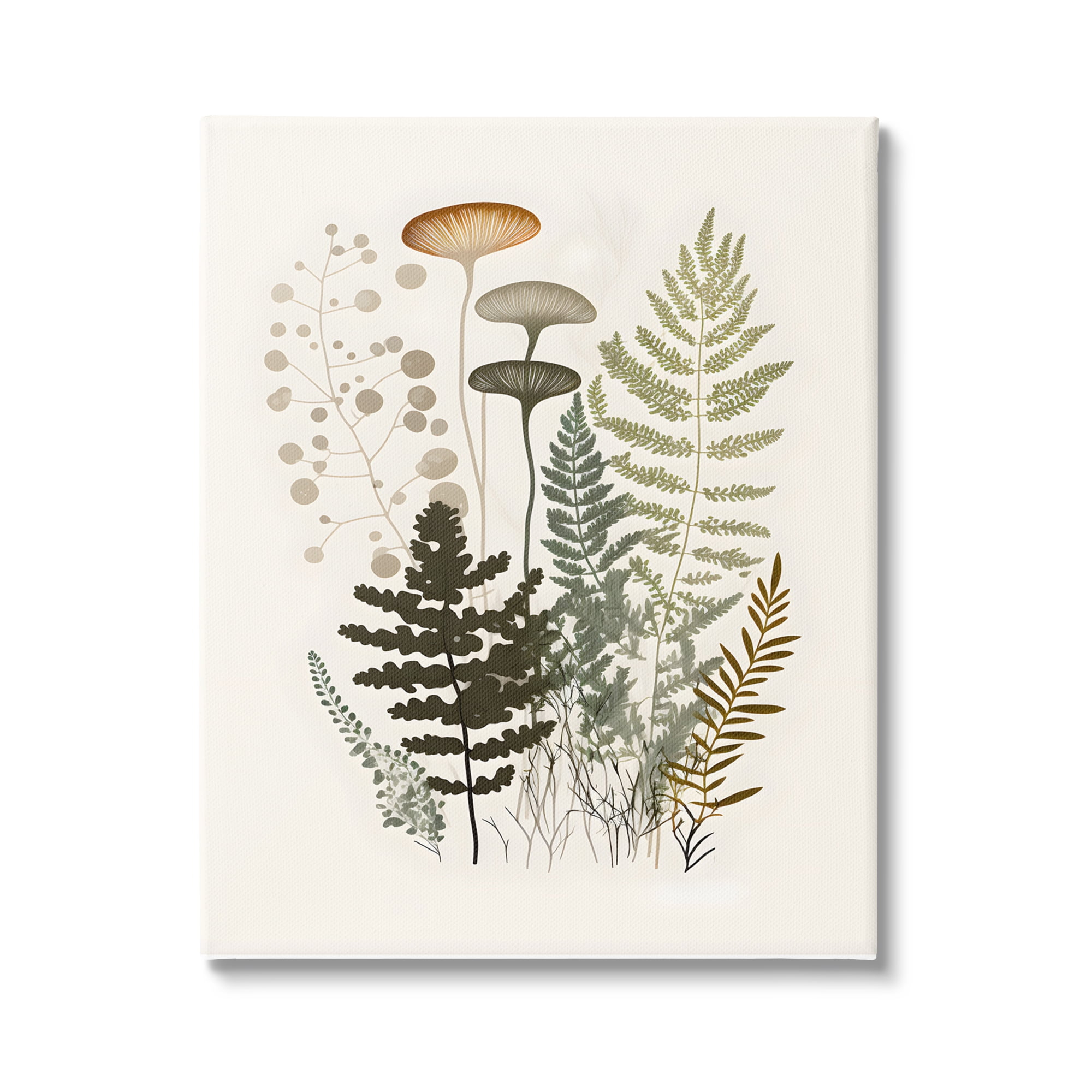 Stupell Industries Neutral Forest Ferns Botanical & Floral Painting Gallery Wrapped Canvas Art Print Wall Art, 24 x 30