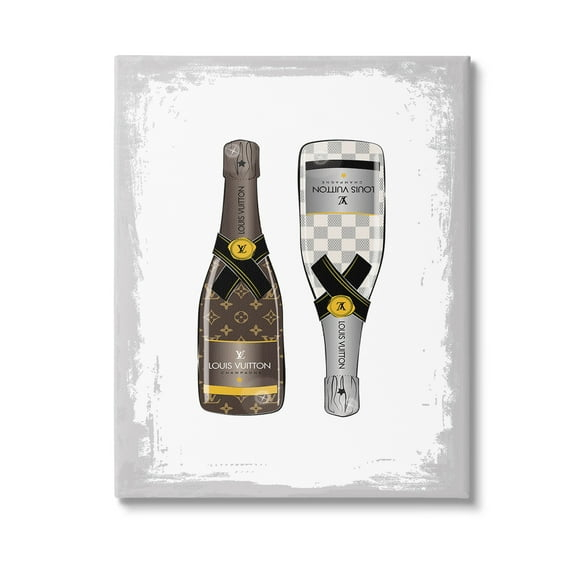 Stupell Industries Patterned Champagne Bottles Food & Beverage Painting Gallery Wrapped Canvas Art Print Wall Art, 24 x 30