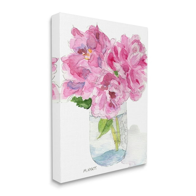 Stupell Industries Pink Peonies in Classic Canning Jar Canvas Wall Art, 16 x 20, Design by Melissa Hyatt LLC