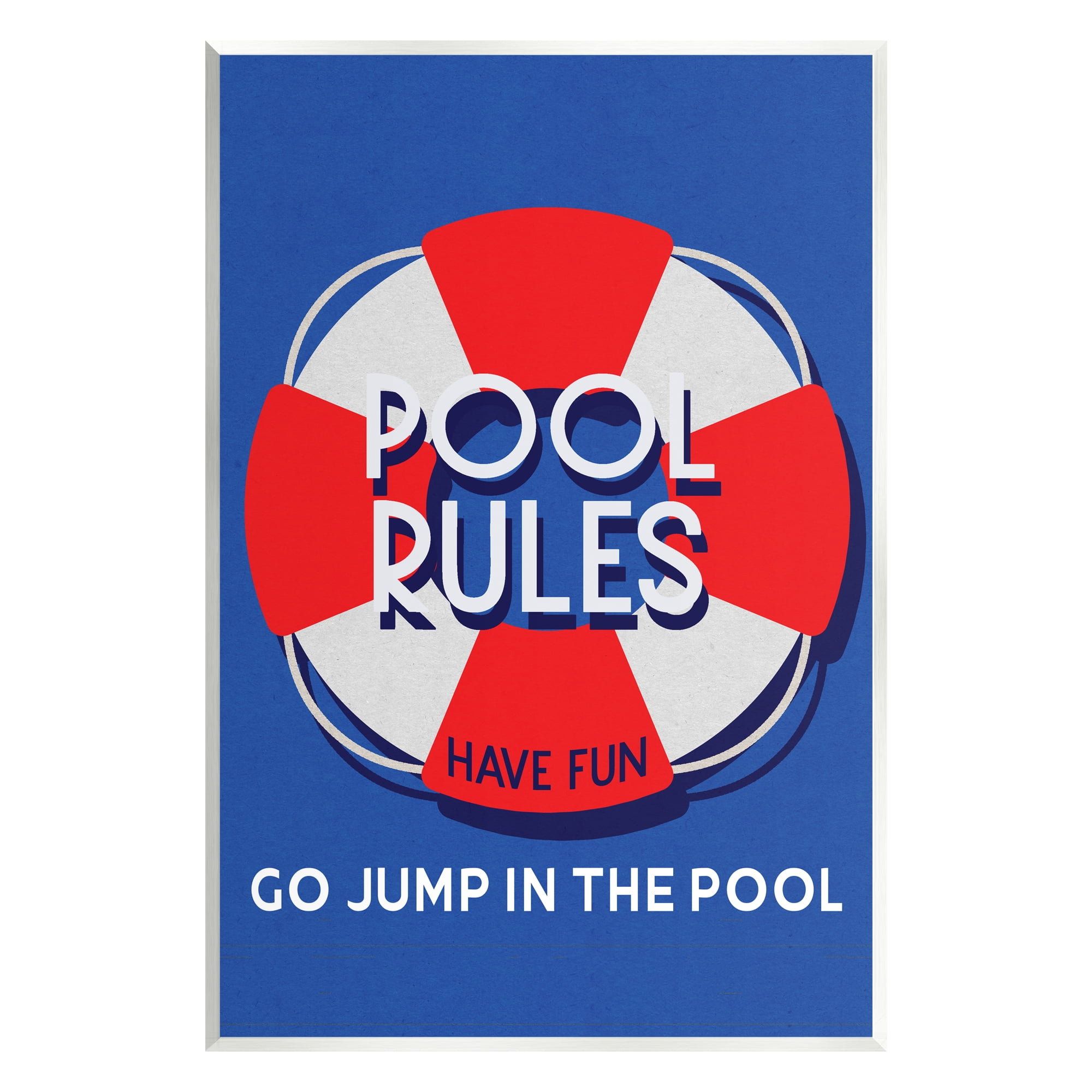 Stupell Industries Pool Rules Nautical Phrase Nature Painting Unframed Art Print Wall Art, 10 x 15