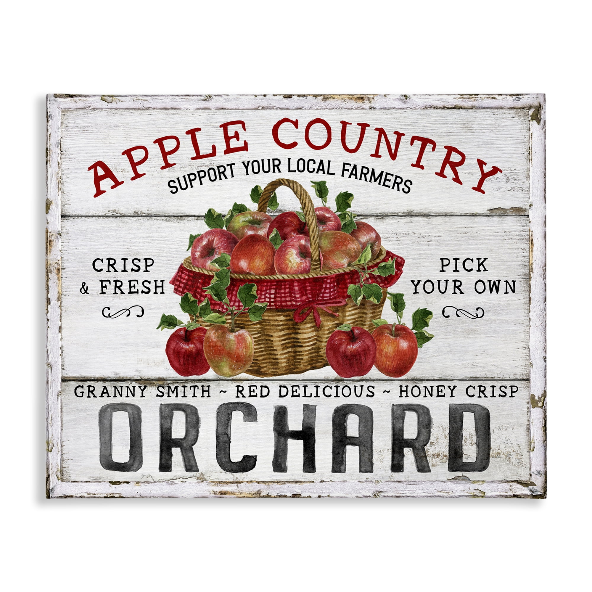Stupell Industries Rustic Apple Orchard Holiday Painting Gallery Wrapped Canvas Art Prints Wall Art, 20 x 16