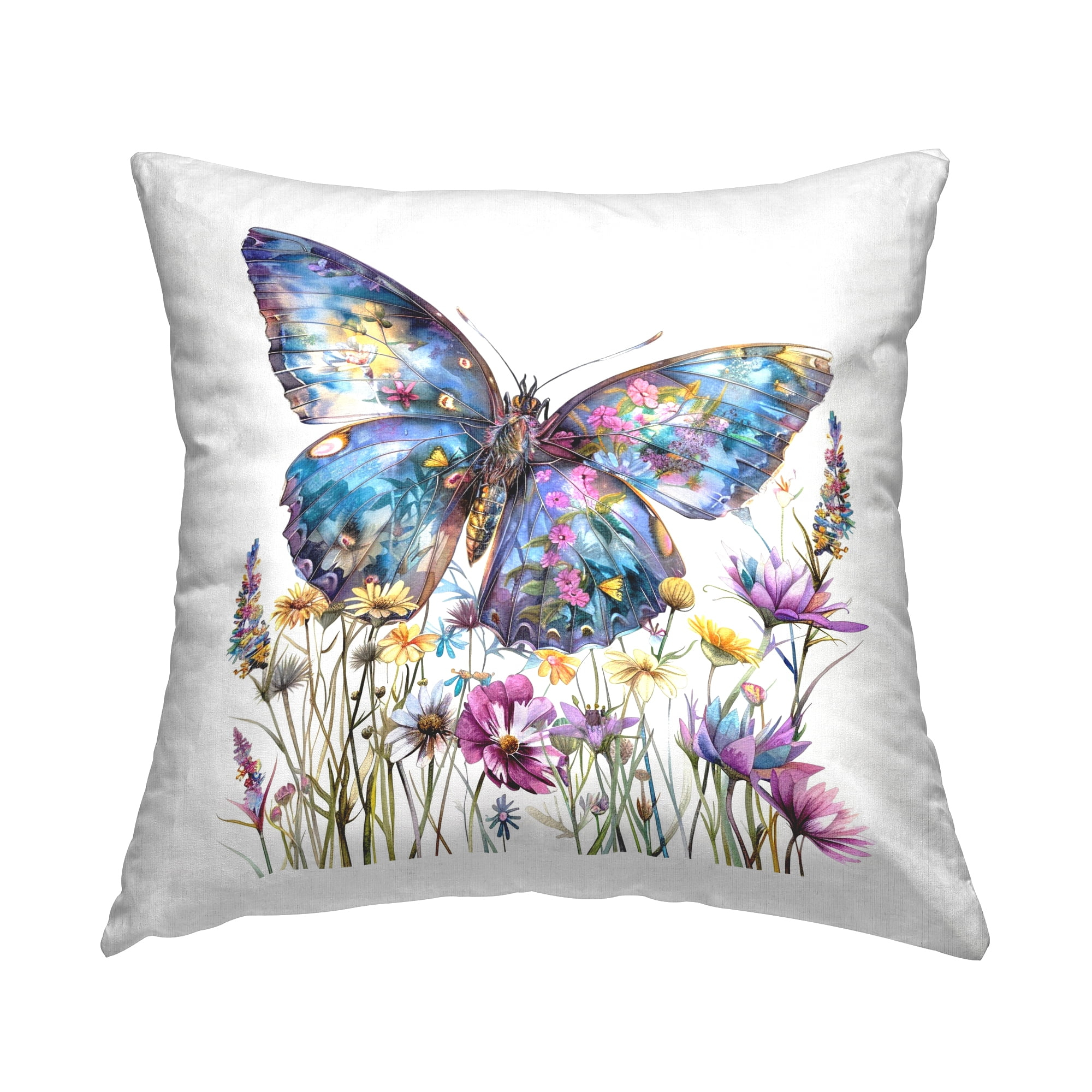 Stupell Industries Spring Garden Butterfly Decorative Printed Throw Pillow Design by LSR Design Studio.