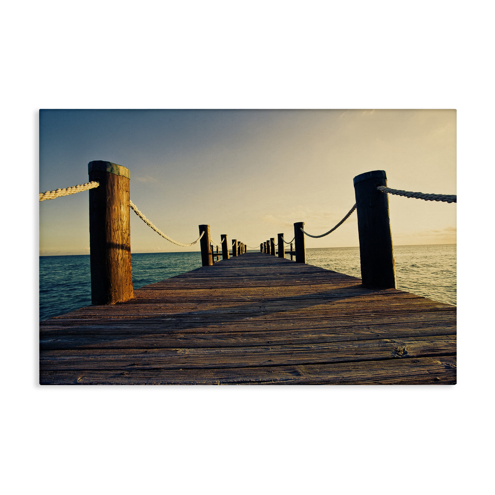 Stupell Industries Summer Coastal Dock Coastal Photography Gallery Wrapped Canvas Art Print Wall Art, 24 x 16
