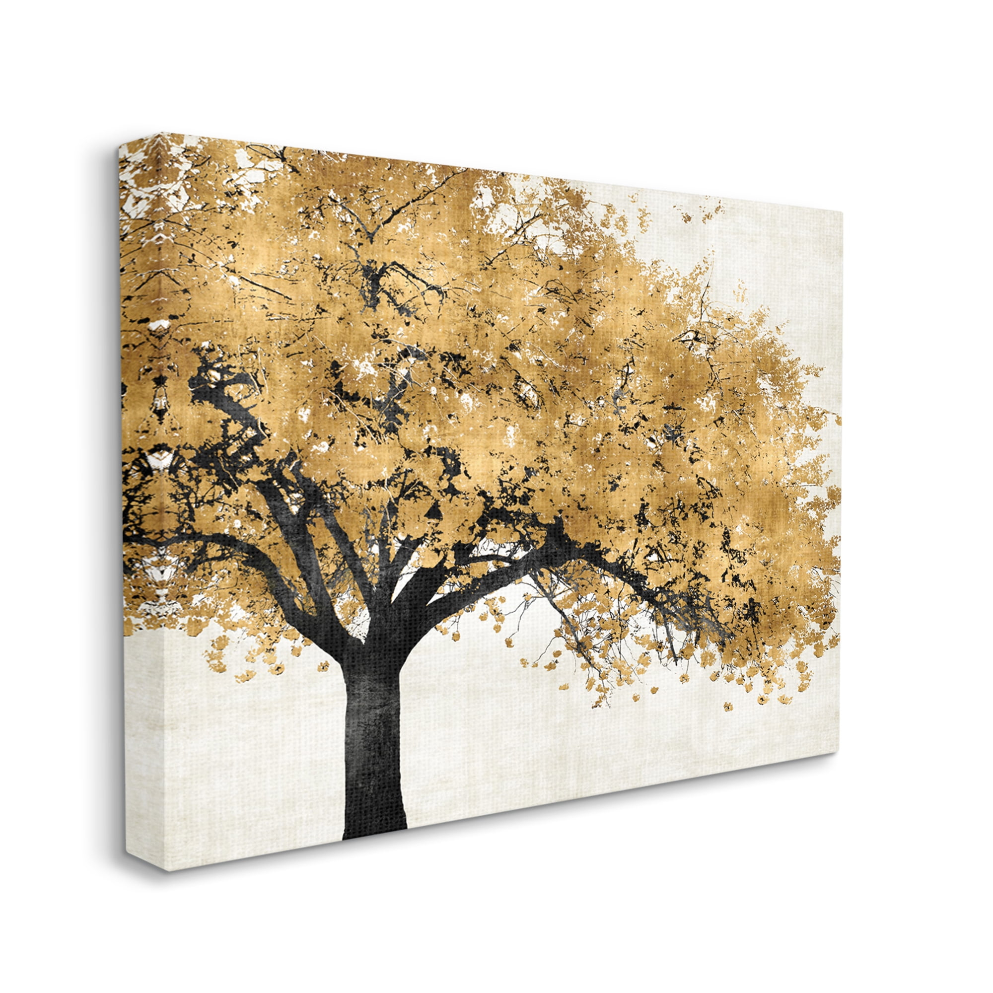 Stupell Industries Traditional Tree with Autumn Leaves over Neutral,30 x 40,Designed by Kate Bennet