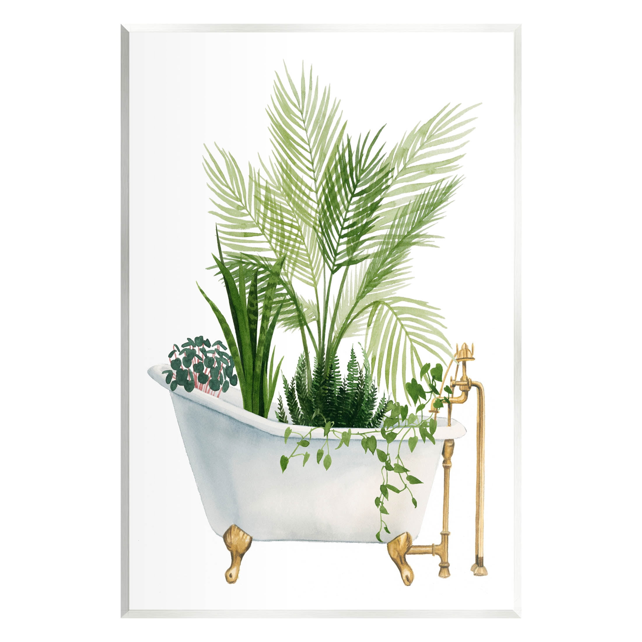 Stupell Industries Various Plants Greenery Vintage Tub Graphic Art Unframed Art Print Wall Art, Design by Grace Popp
