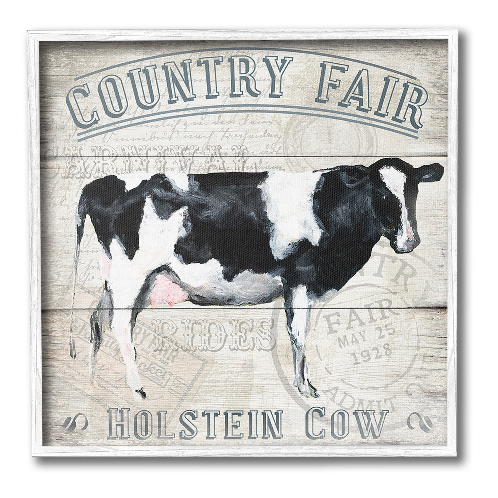Stupell Industries Vintage Country Fair Animals & Insects Painting White Framed Art Print Wall Art, 24 x 24