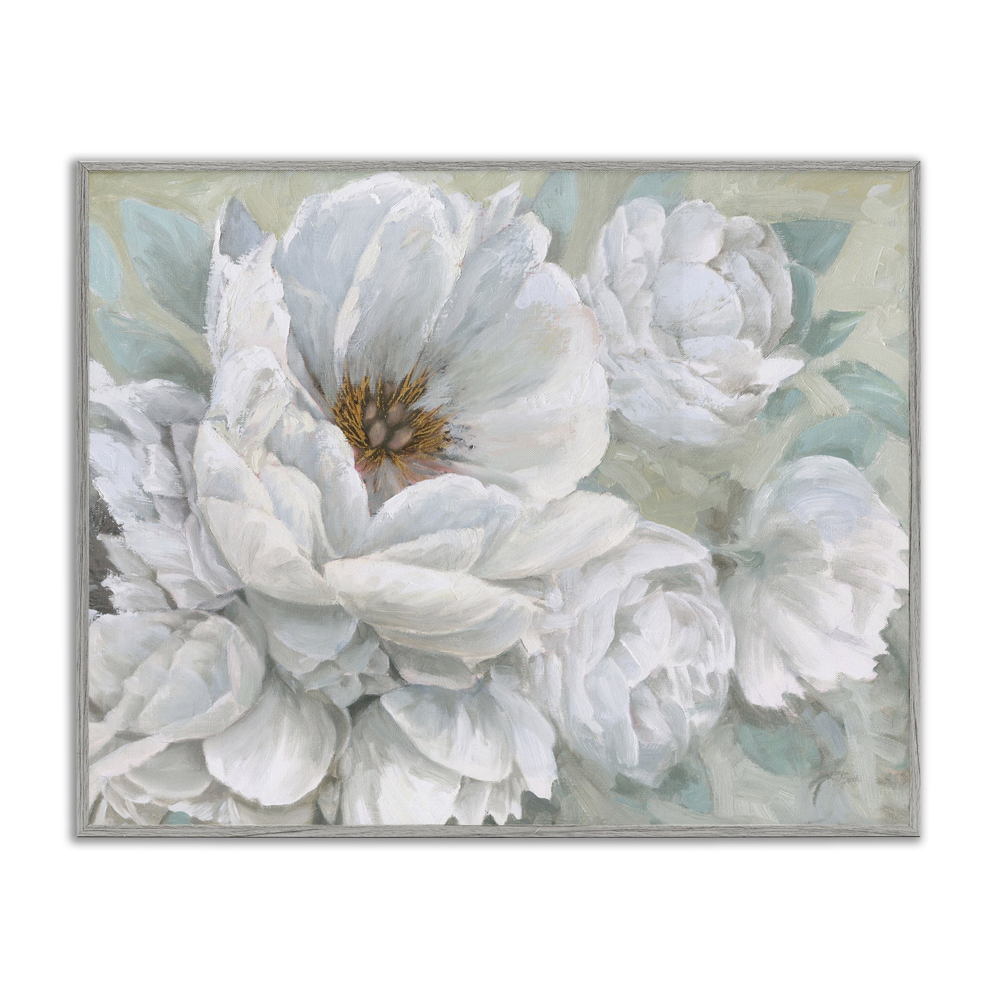 Stupell Industries White Beauty Bouquet Botanical & Floral Painting Gray Framed Art Print Wall Art, 20 x 16
