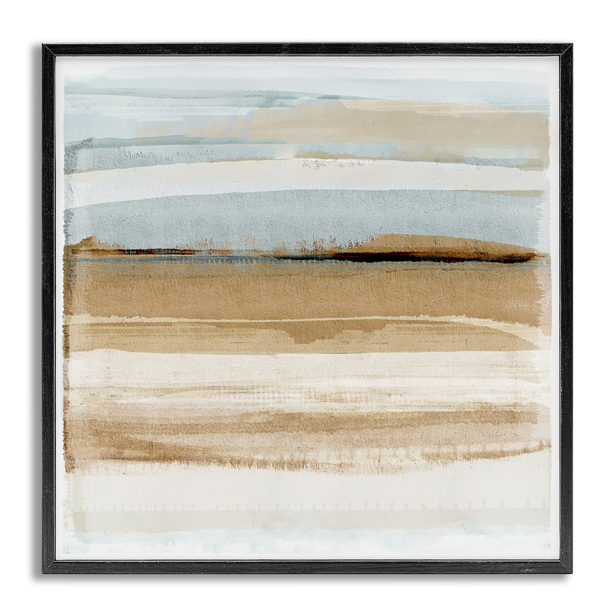 Stupell Industries Winter Sands Abstraction Abstract Painting Gray Framed Art Print Wall Art, 17 x 17