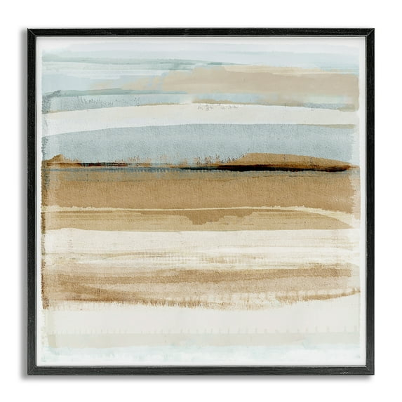 Stupell Industries Winter Sands Abstraction Abstract Painting Gray Framed Art Print Wall Art, 17 x 17