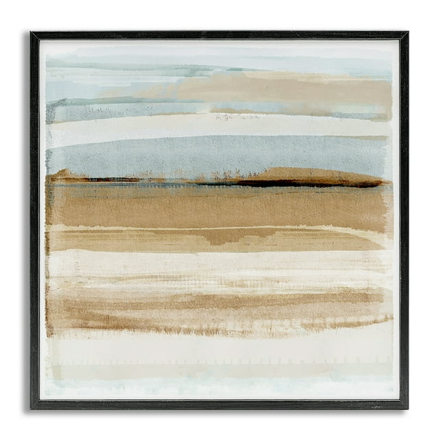 Stupell Industries Winter Sands Abstraction Abstract Painting Gray Framed Art Print Wall Art, 17 x 17