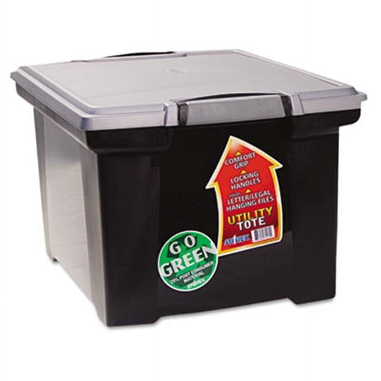 Stx  Portable File Tote w/Locking Handle Storage Box  Letter/Legal  Black