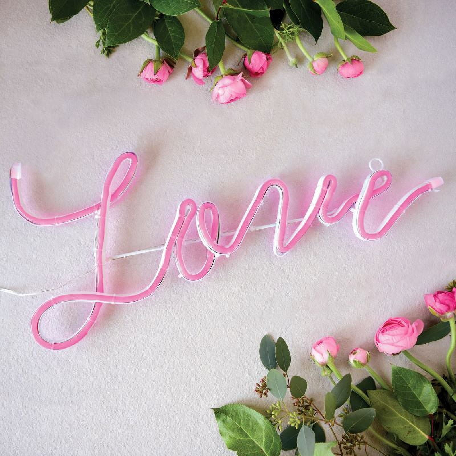 Style Me Pretty Neon Pink 'Love' Sign, 9" x 20" x 0.75" inches
