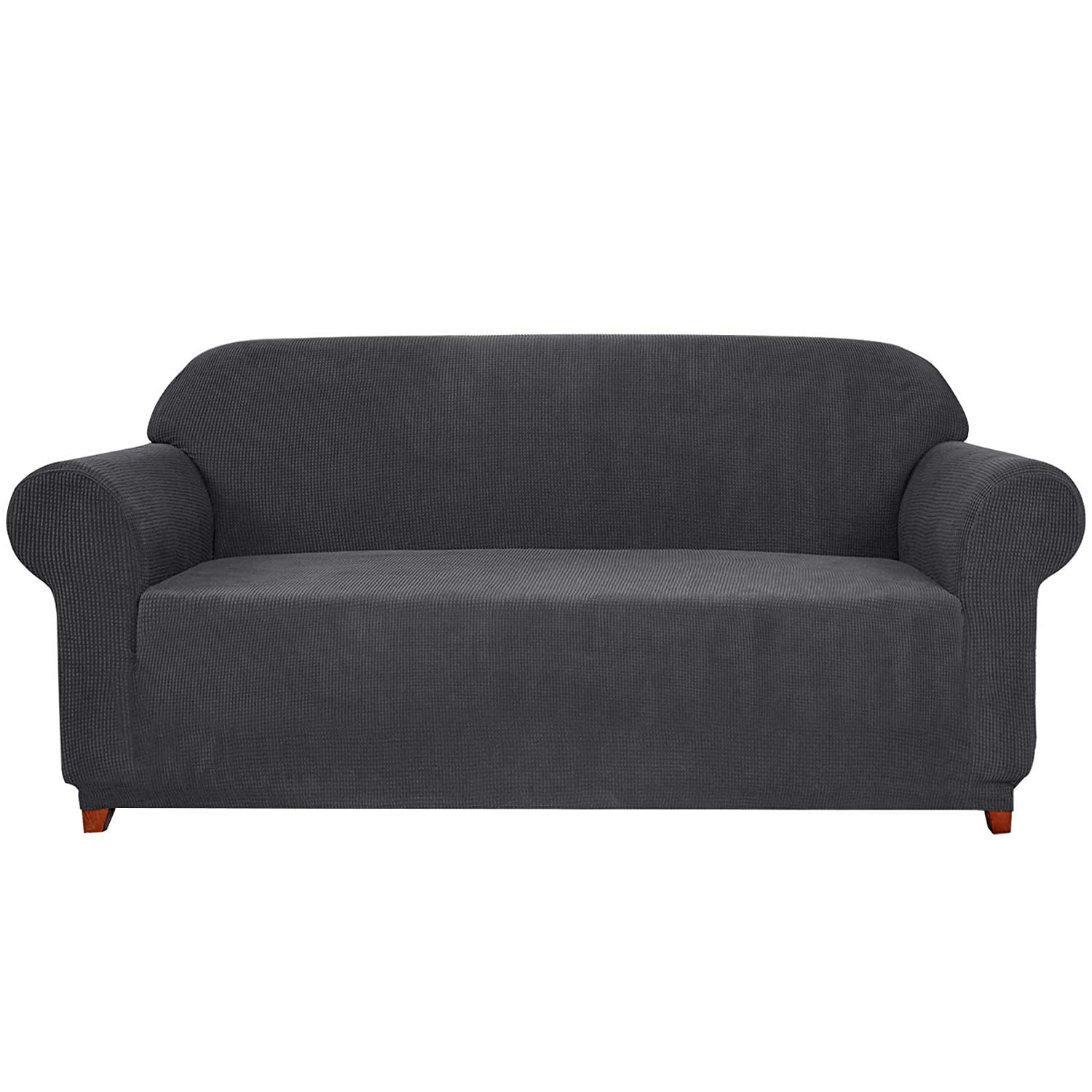 Subrtex Stretch 1-Piece Textured Grid Slipcover Sofa Cover, Gray