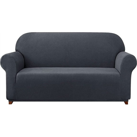 Subrtex Stretch 1-Piece Textured Grid Slipcover Sofa Cover, Gray