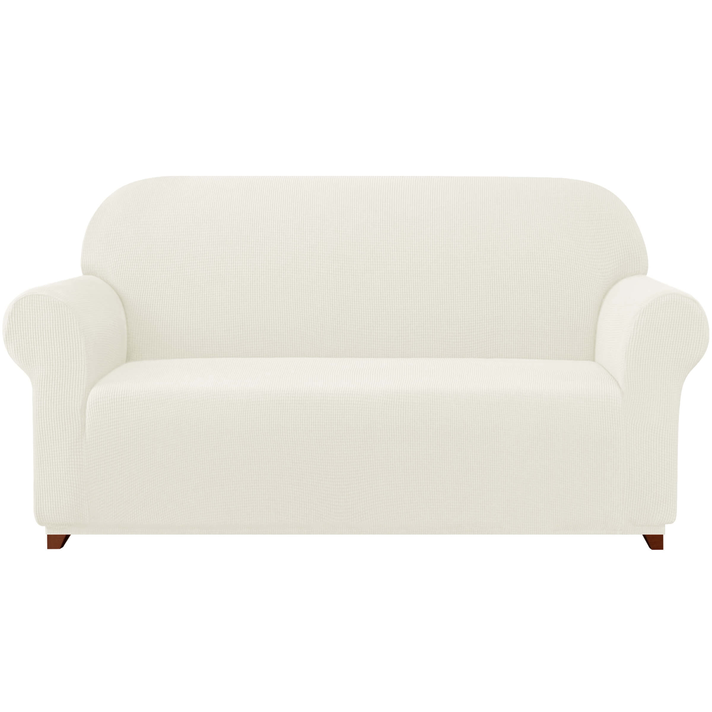 Subrtex Stretch 1-Piece Textured Grid Slipcover Sofa Cover, Off-white