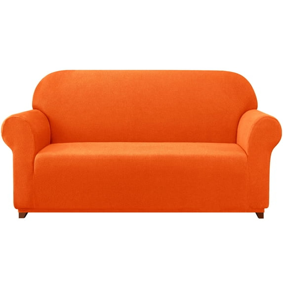 Subrtex Stretch 1-Piece Textured Grid Slipcover Sofa Cover, Orange
