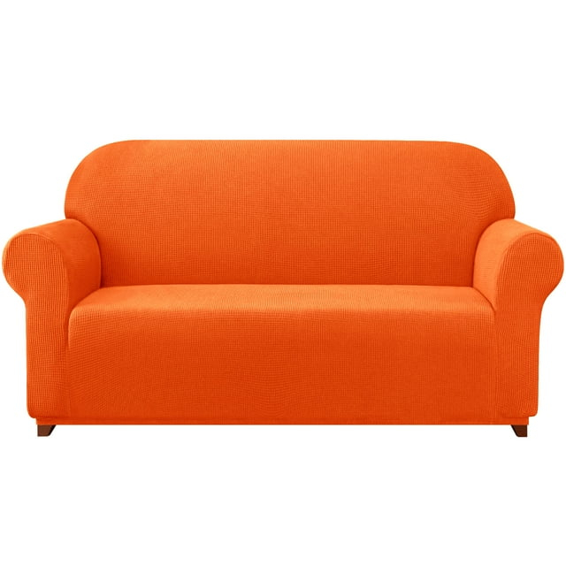 Subrtex Stretch 1-Piece Textured Grid Slipcover Sofa Cover, Orange