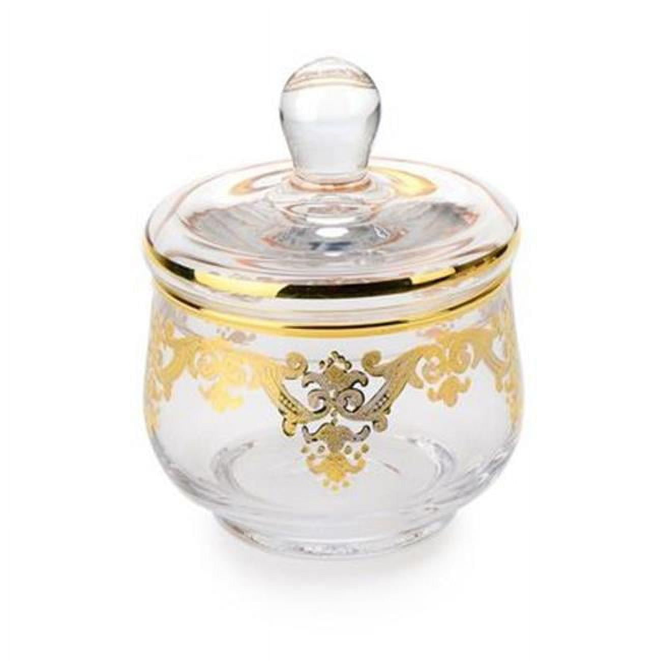 Classic Touch Glass Sugar Bowl with Lid