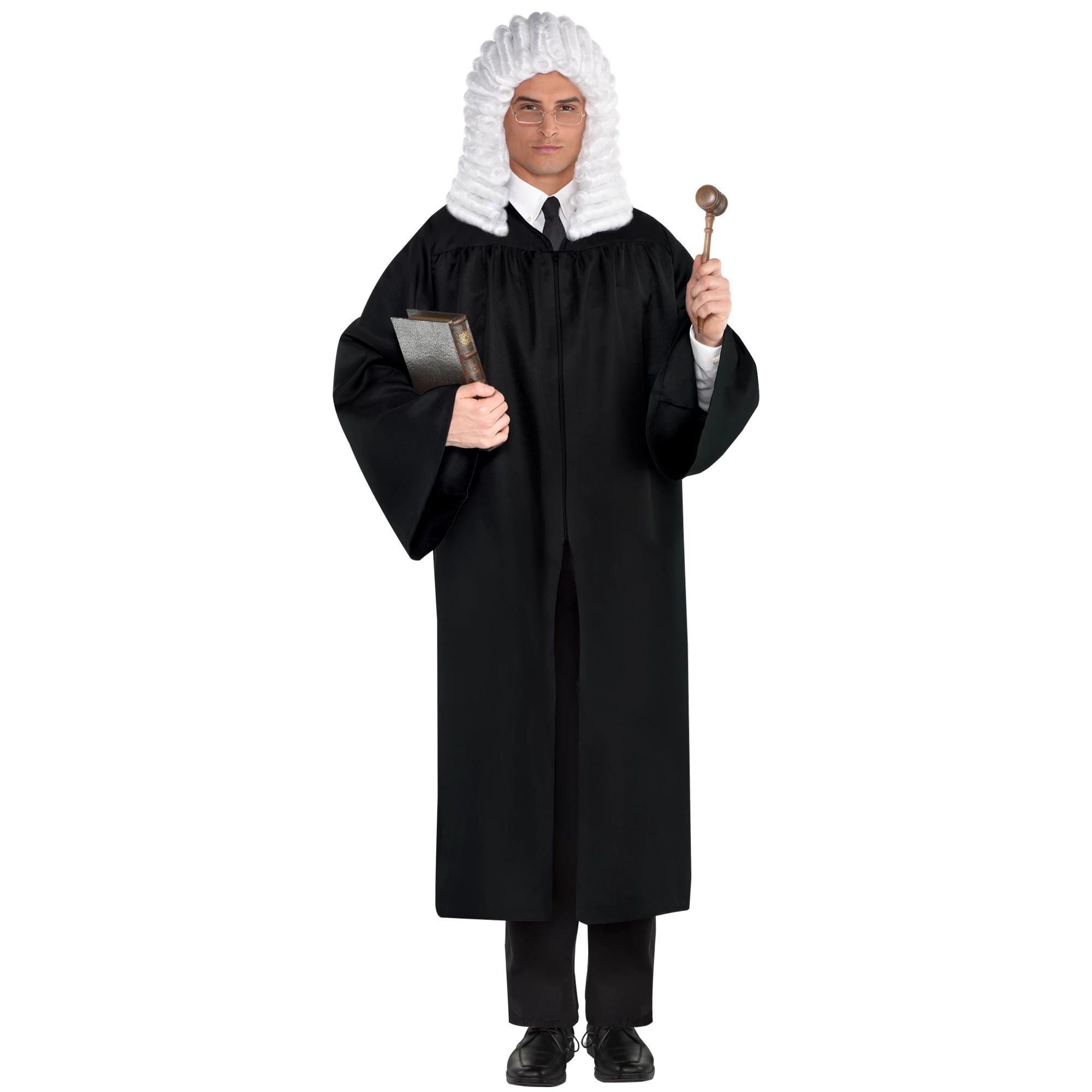 Suit Yourself Judge Robe for Adults, Standard Size, Features a Front Zipper, Pleats at the Front Yoke, in Classic Black