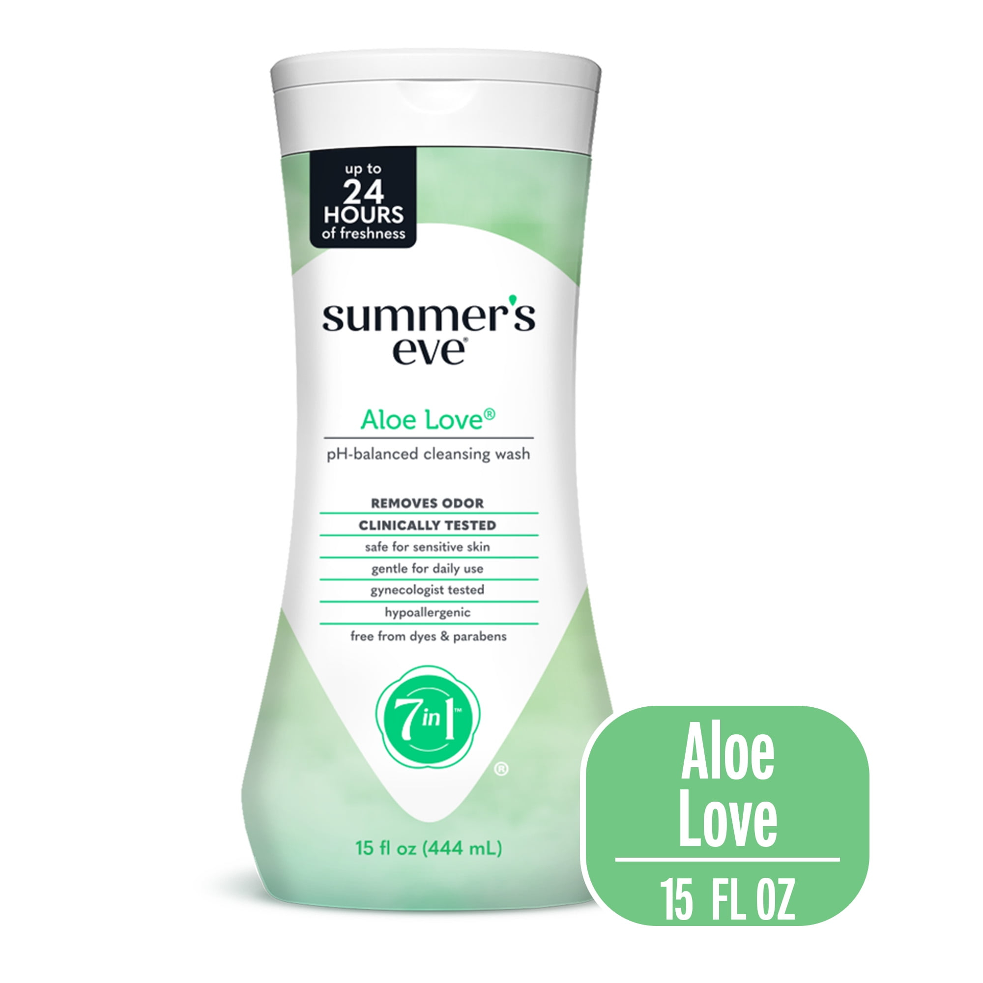 Summer’s Eve Aloe Love Gentle Daily Feminine Wash, Removes Odor, pH Balanced, 15 fl oz