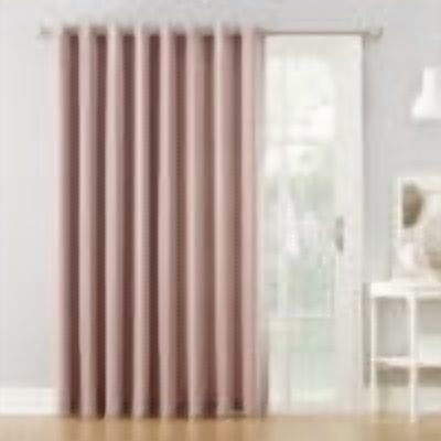 Sun Zero Bartlett Grommet Room Darkening Extra Wide Patio Curtain Panel, 100"x84", Blush Pink