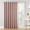 Sun Zero Bartlett Grommet Room Darkening Extra Wide Patio Curtain Panel, 100"x84", Blush Pink