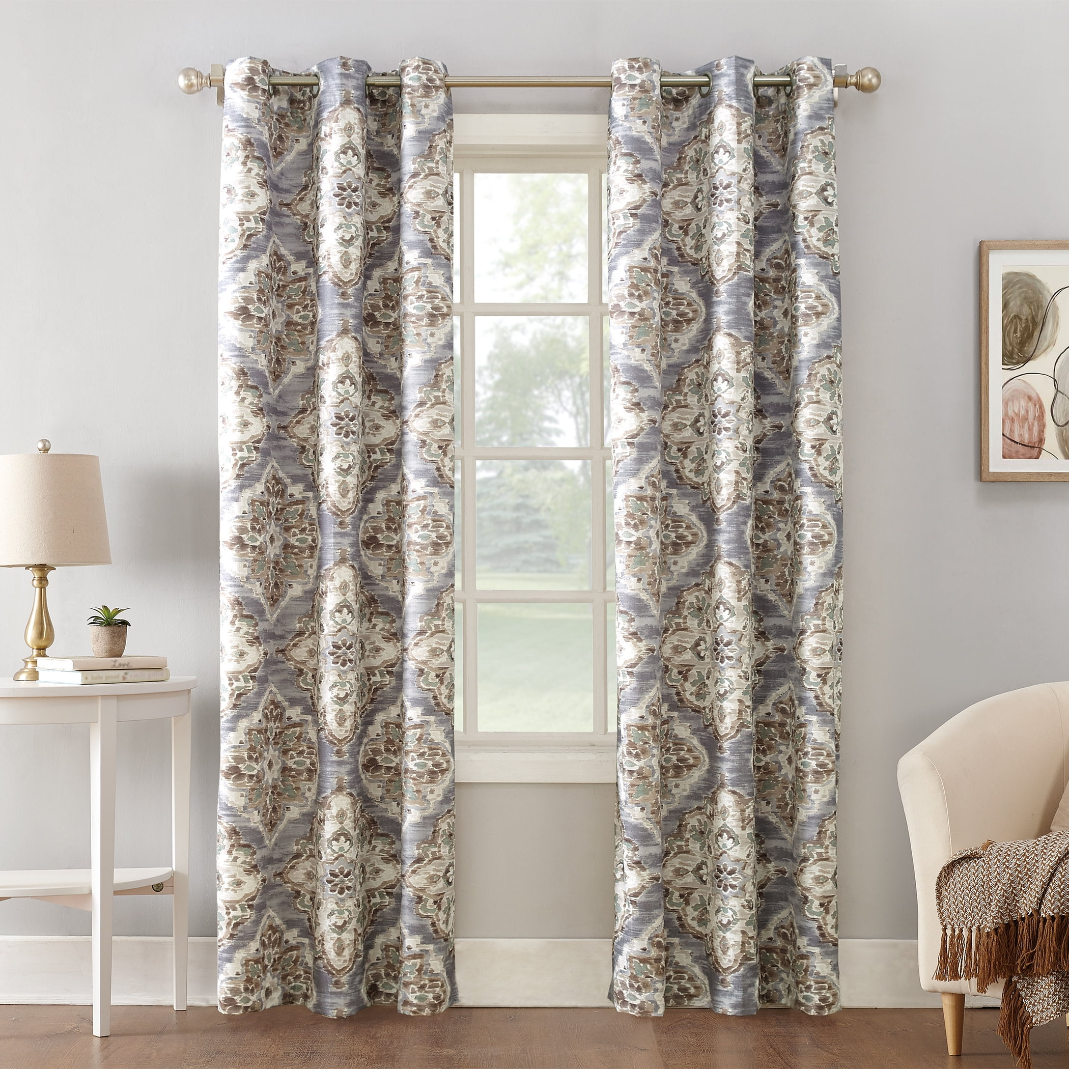 Sun Zero Cooper Textured Thermal-Lined Blackout Energy-Efficient Grommet Curtain Panel, 40"X63", Gray (Single Panel), 40"X63", Gray